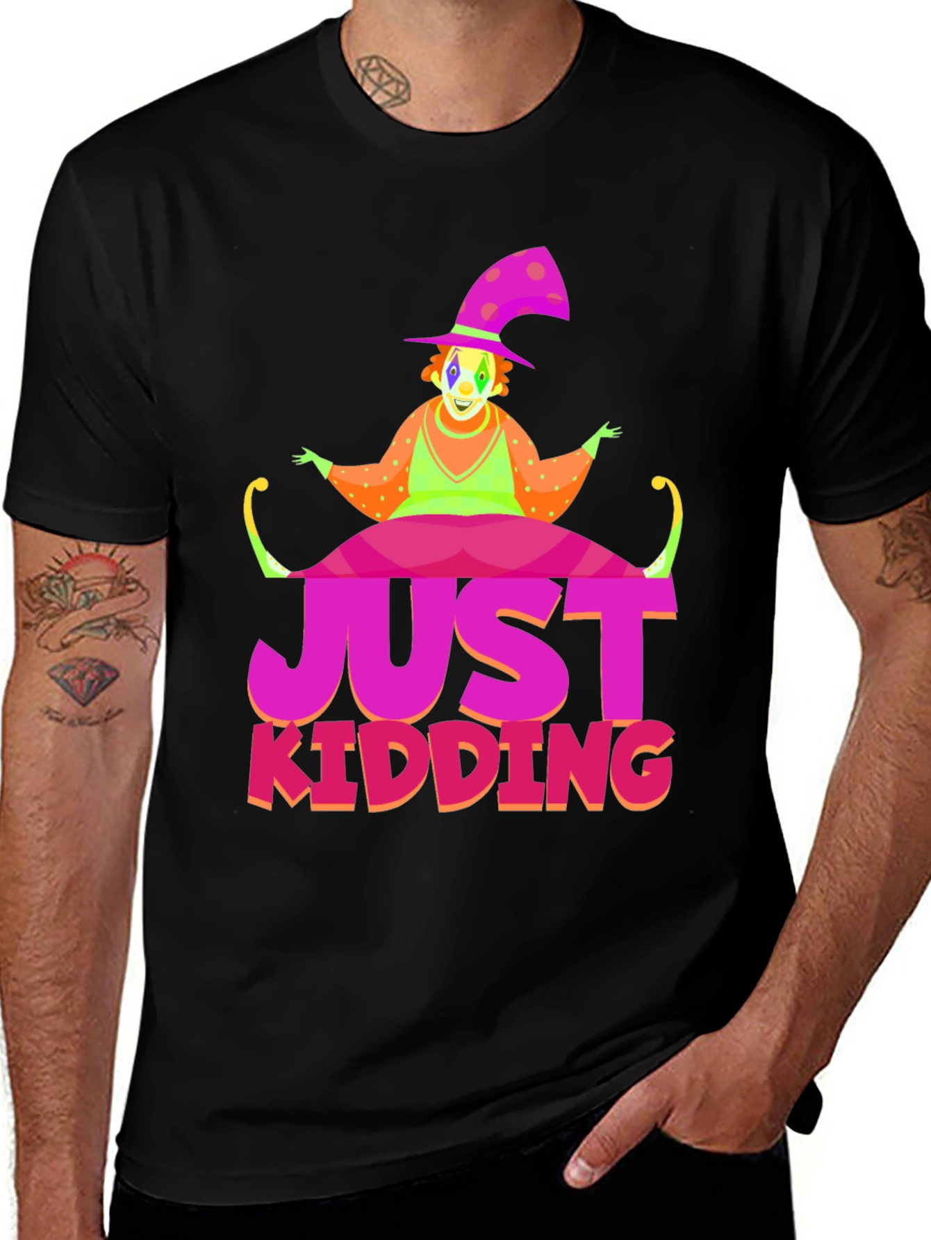 Variant 28 of Just Kidding Clown Graphic Tee - Novelty T-Shirt