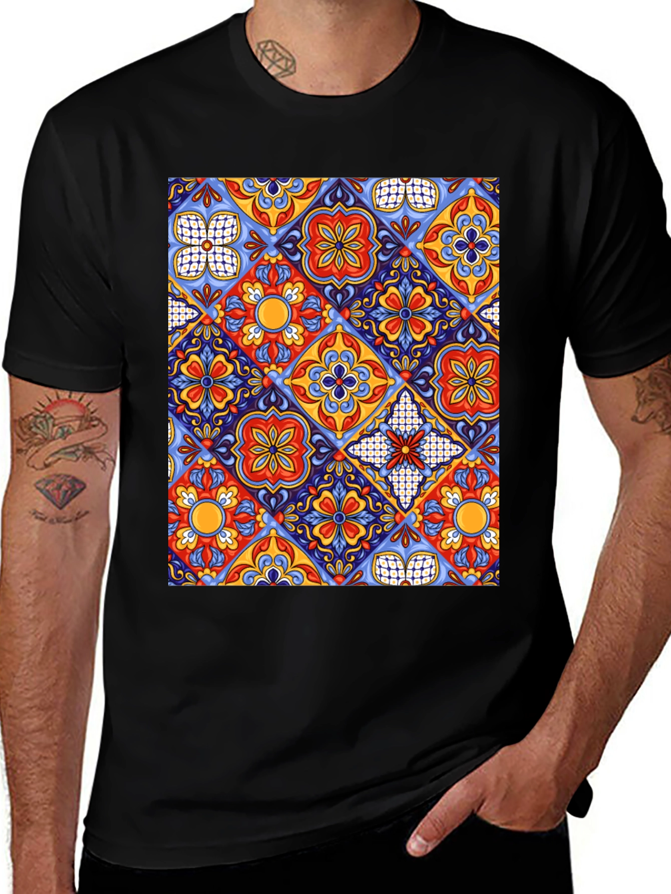 Variant 7 of Patterned Black T-Shirt