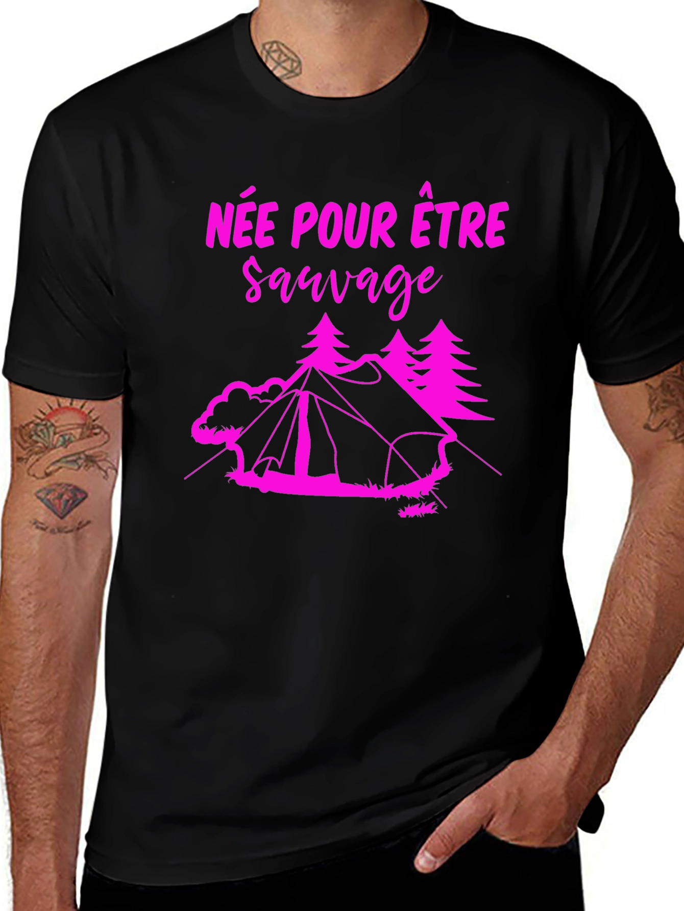 Variant 16 of Née Pour Être Sauvage Camping T-Shirt