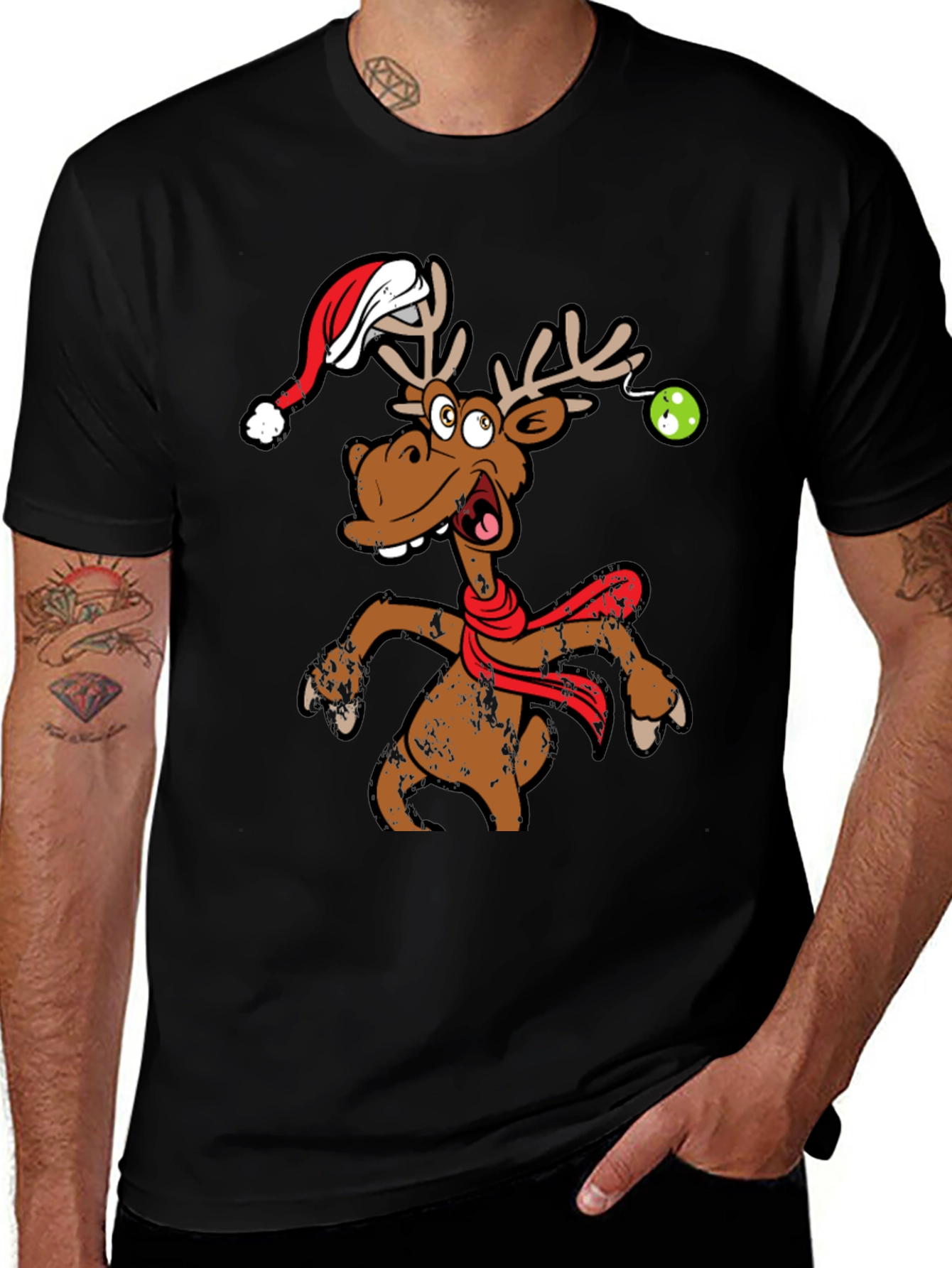 Variant 27 of Funny Christmas Moose T-Shirt