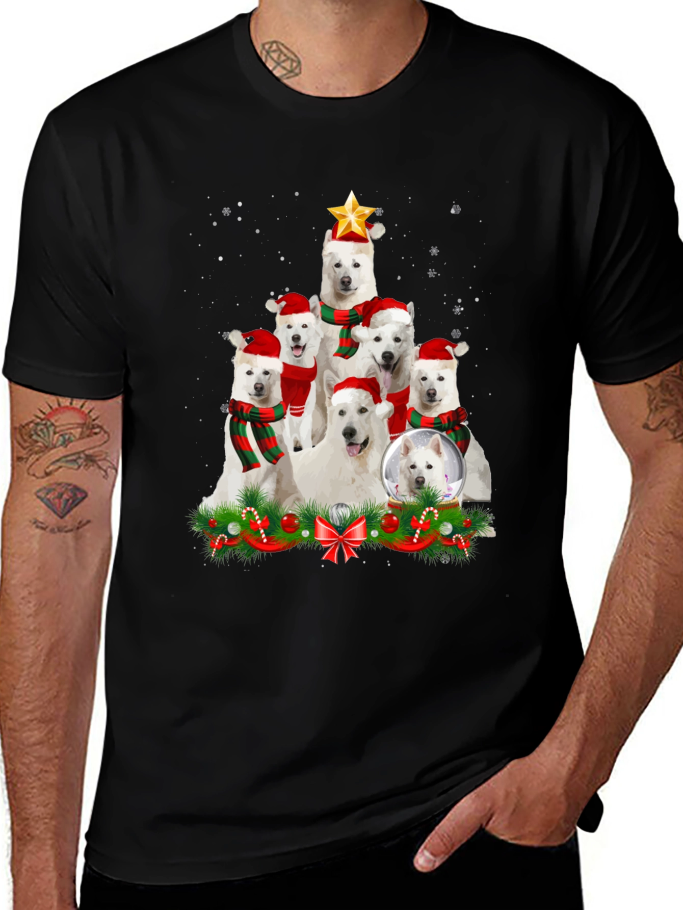 Variant 9 of Dog Christmas Tree T-Shirt