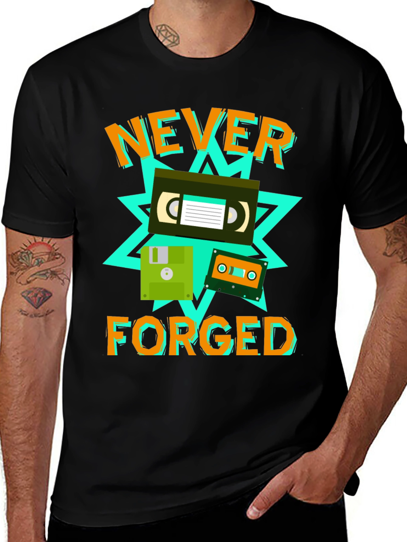 Variant 14 of Never Forged T-Shirt - Vintage Tech Style