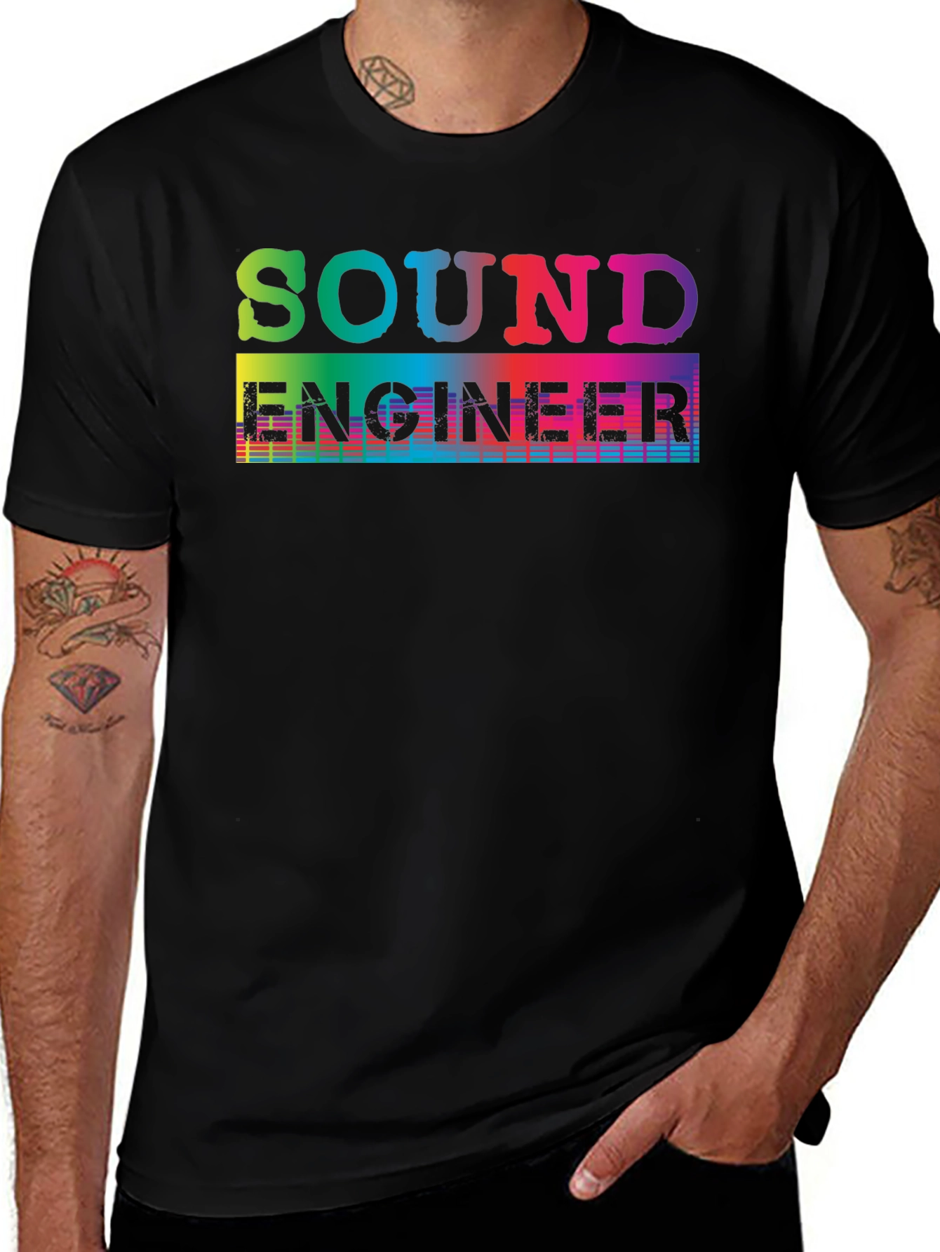 Variant 24 of Sound Engineer T-Shirt - Rainbow Graphic Tee