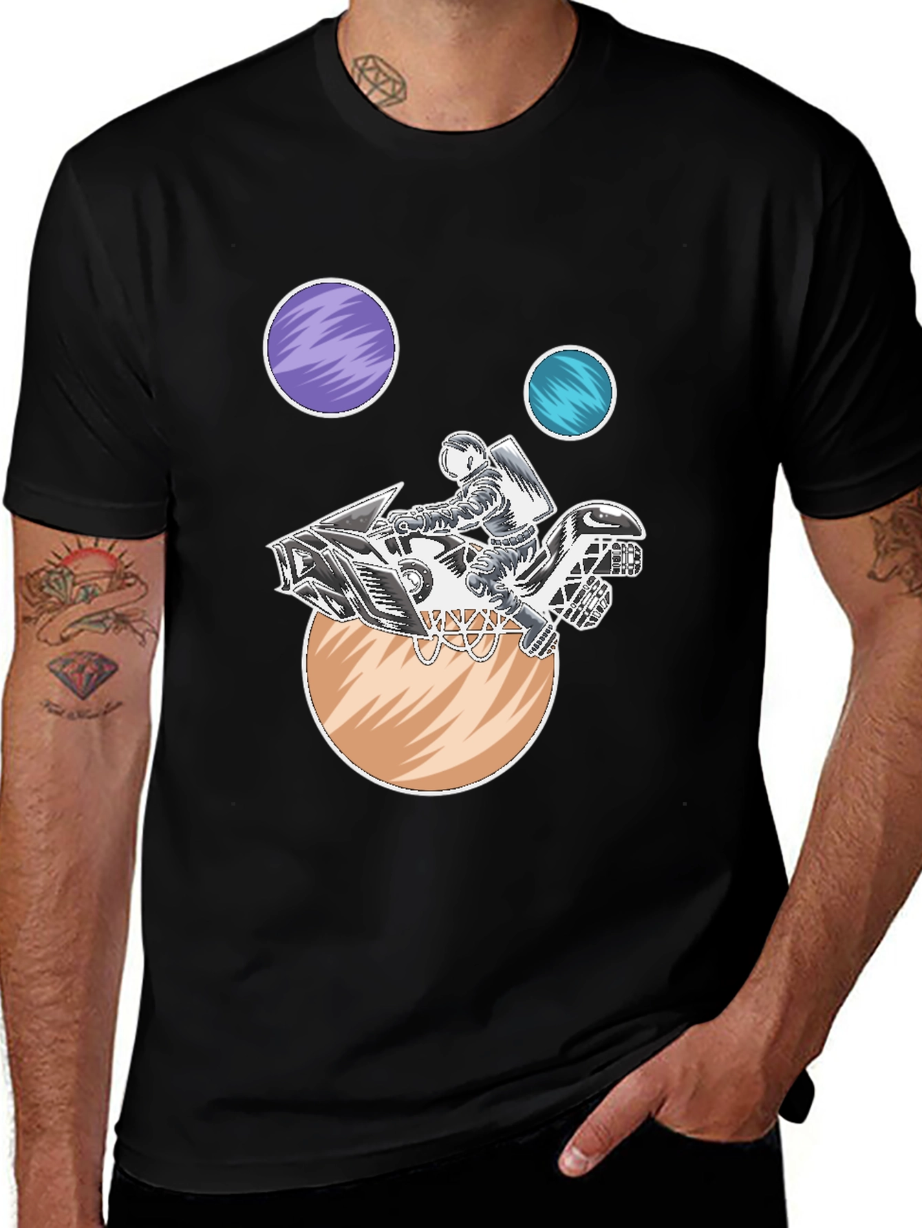 Variant 19 of Astronaut Motorcycle Space T-Shirt