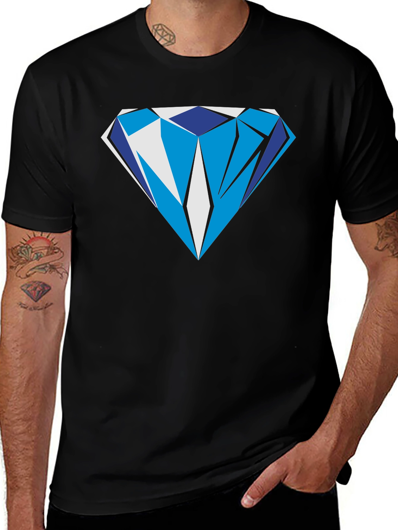 Variant 11 of Diamond Graphic Black T-Shirt