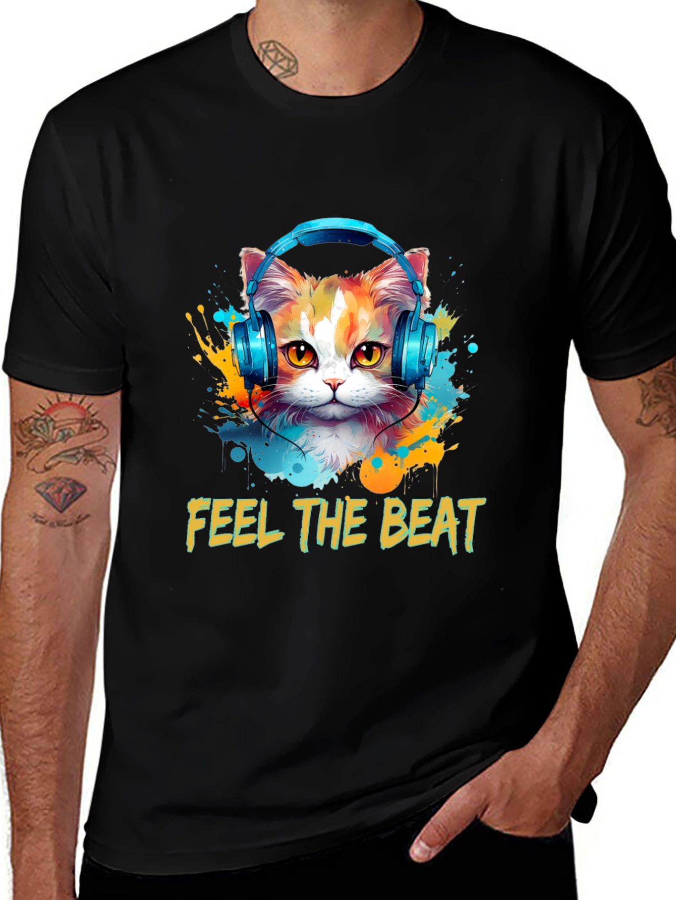 Variant 6 of Feel the Beat Cat T-Shirt