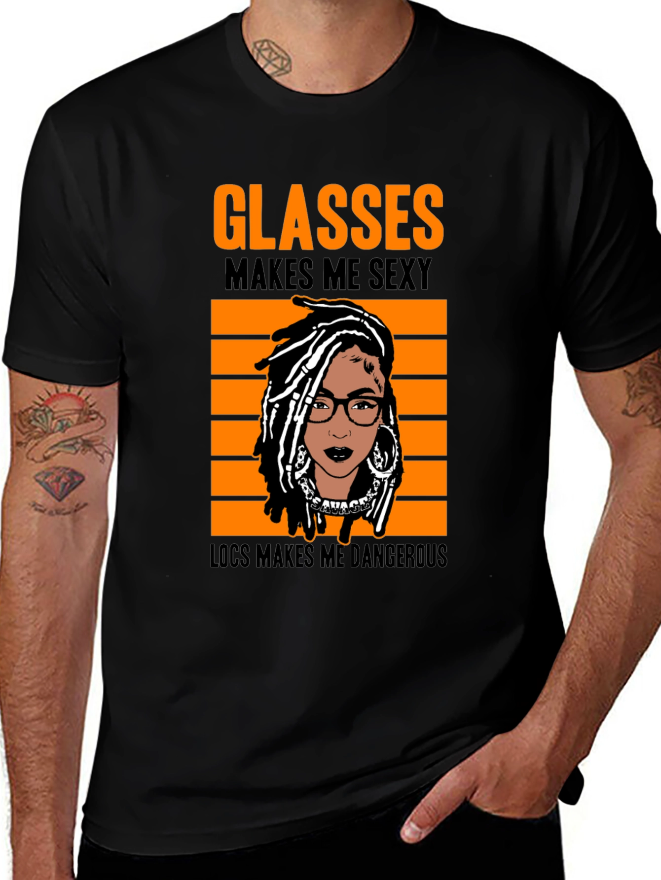 Variant 7 of Glasses & Locs T-Shirt - Sexy & Dangerous Tee
