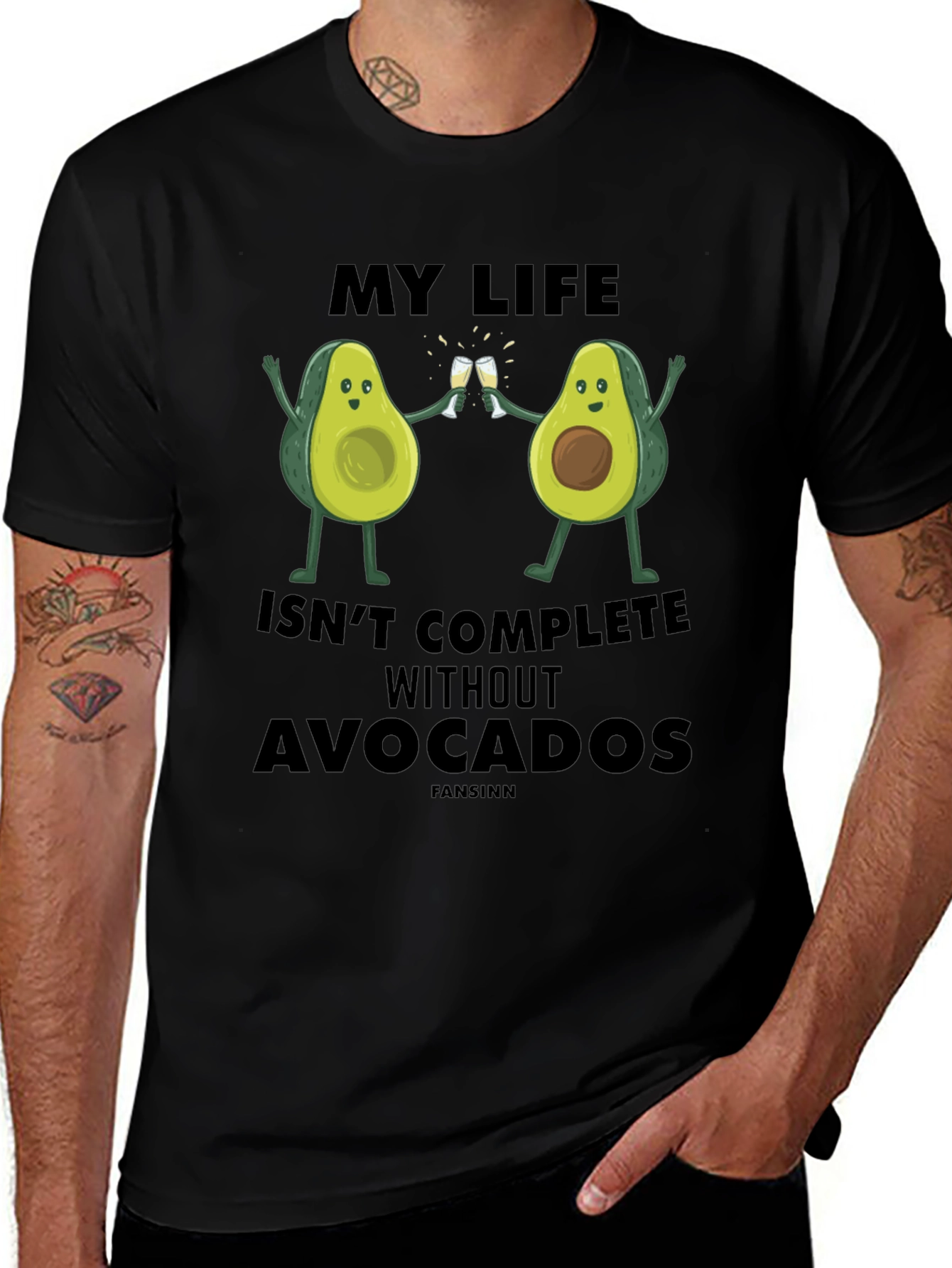 Variant 21 of Avocado Life Men's Graphic T-Shirt - Black Cotton Tee