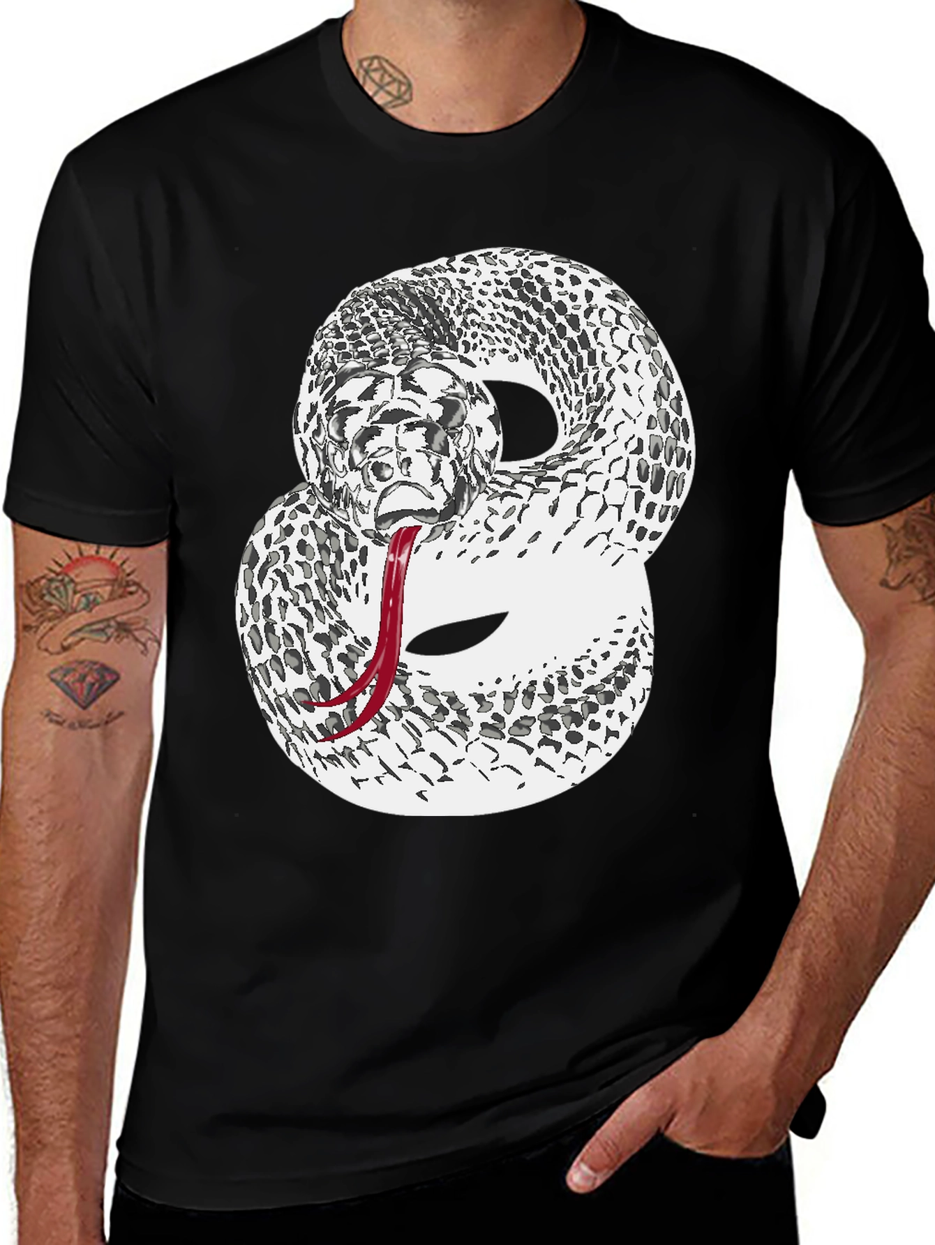 Variant 6 of Rattlesnake Graphic Tee - Men's Black T-Shirt