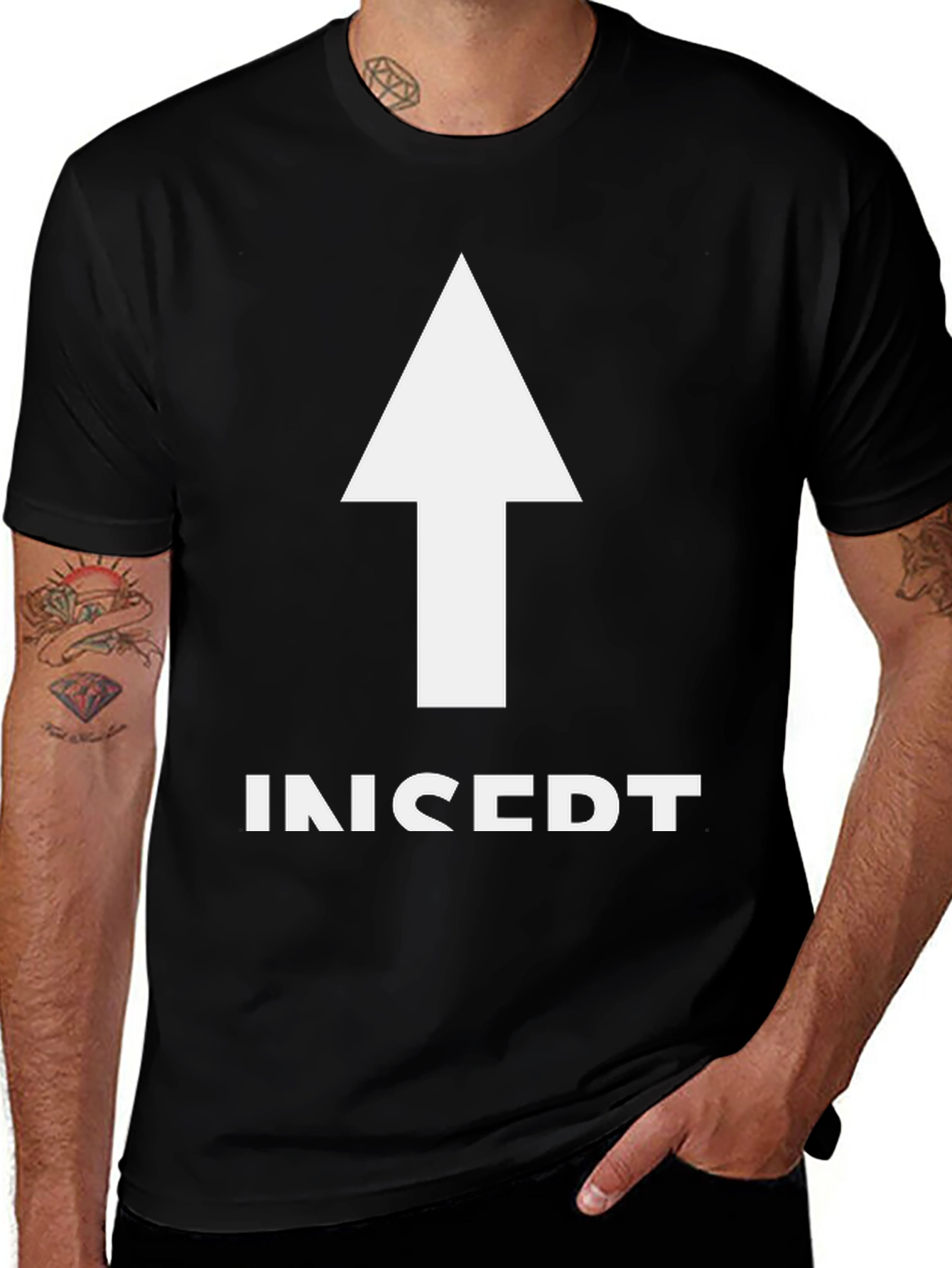 Black Insert Arrow T-Shirt - Fun Graphic Tee main image