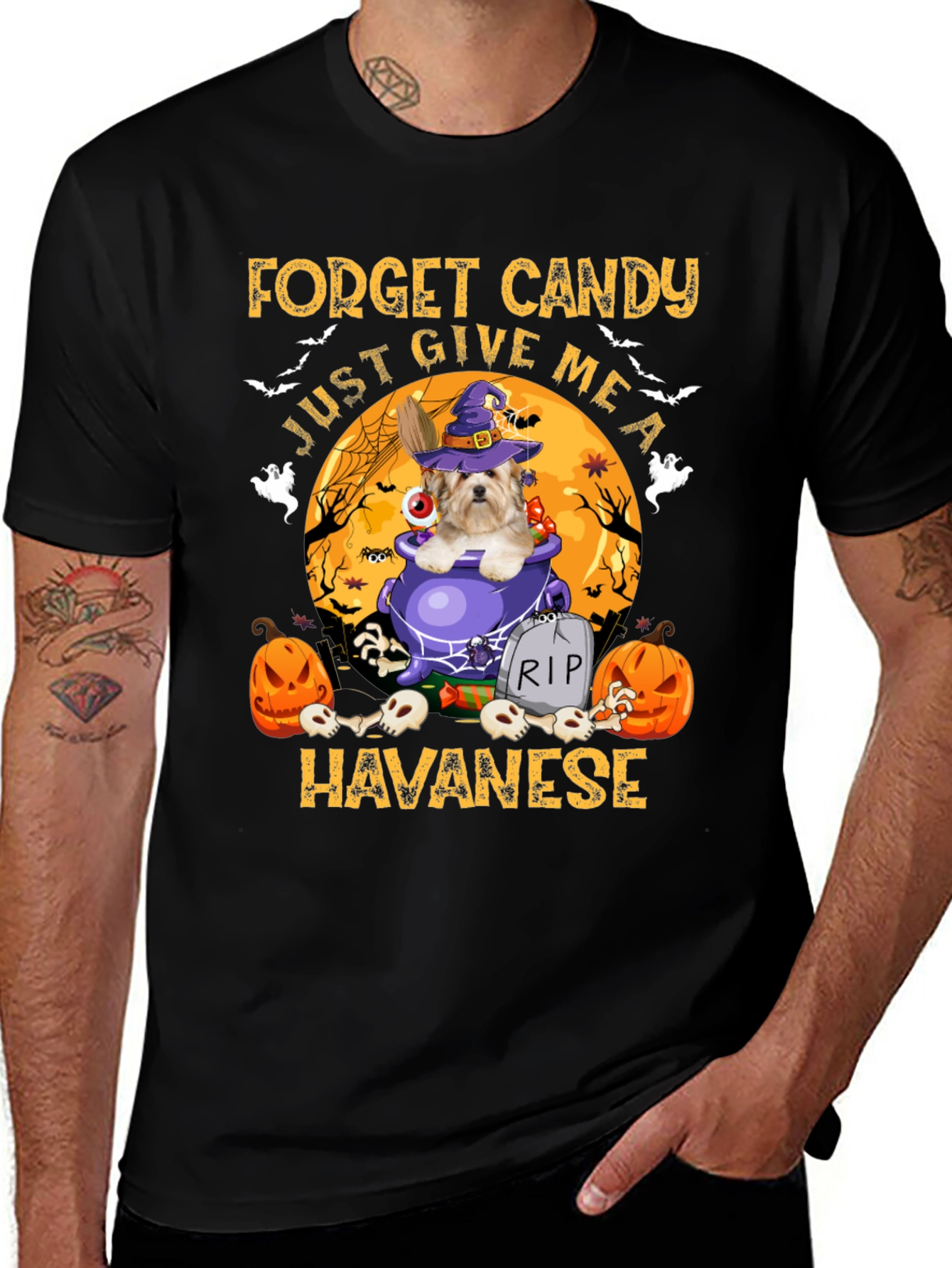 Havanese Halloween T-Shirt, Forget Candy Tee