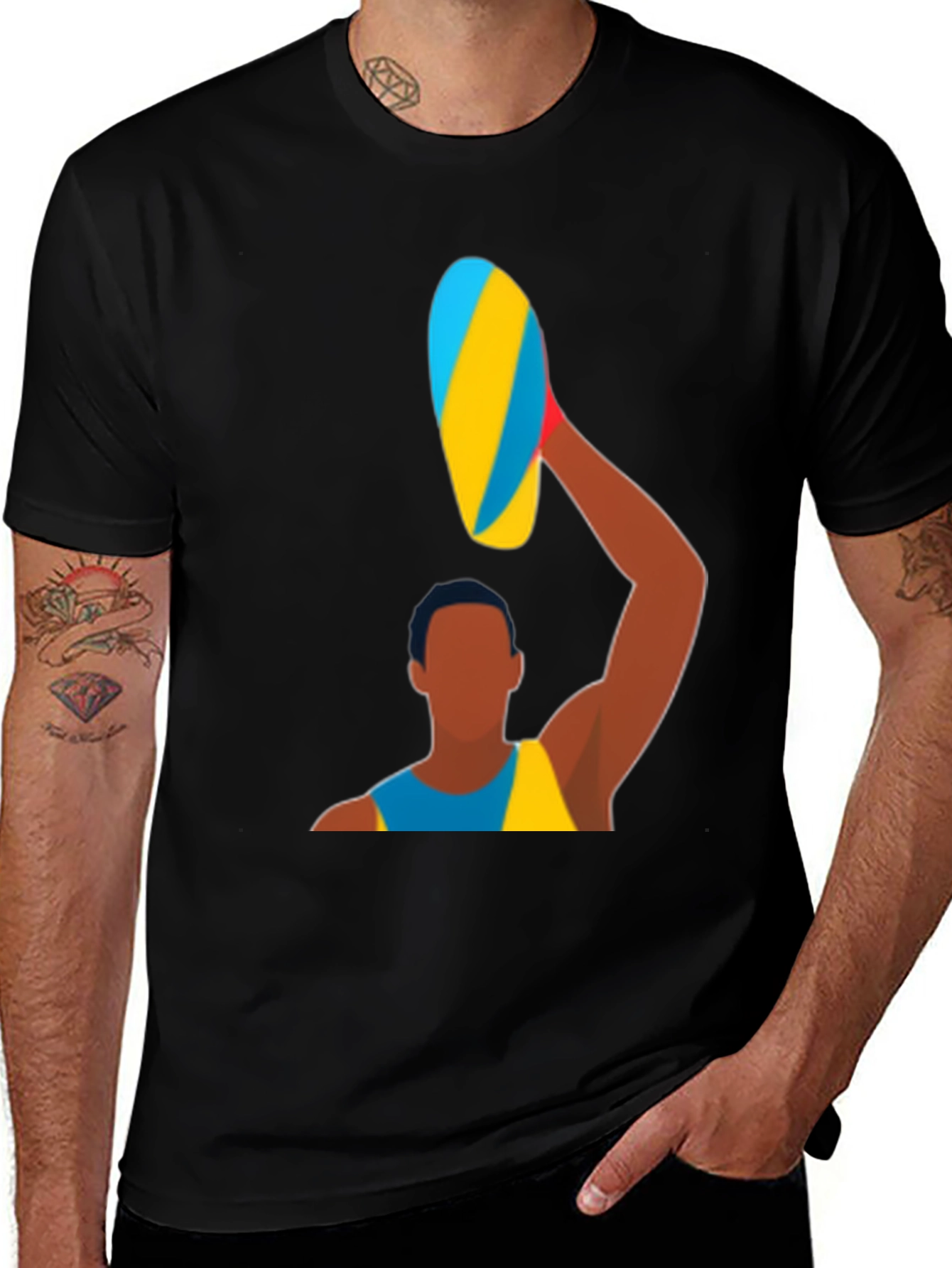 Variant 16 of Volleyball Player Graphic T-Shirt - Black