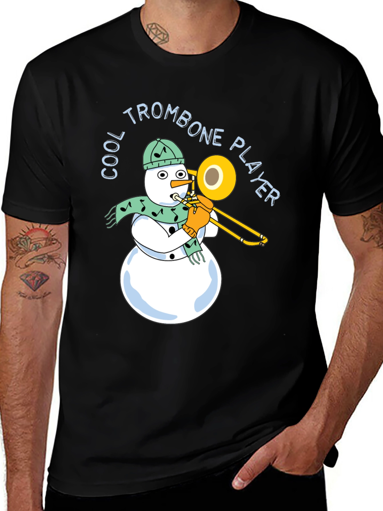 Cool Trombone Snowman T-Shirt