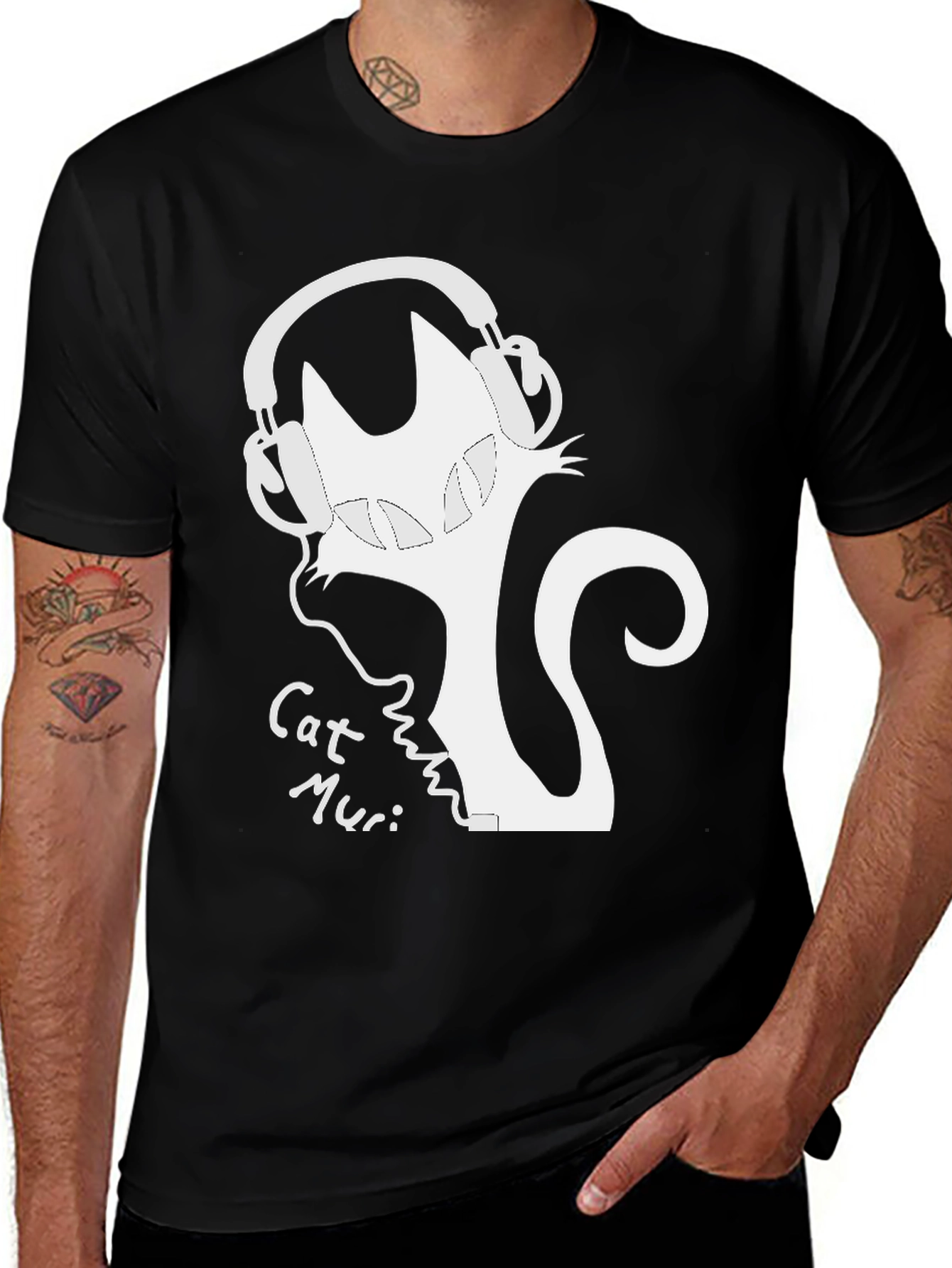 Variant 9 of Cat Music T-Shirt - Cool Graphic Tee