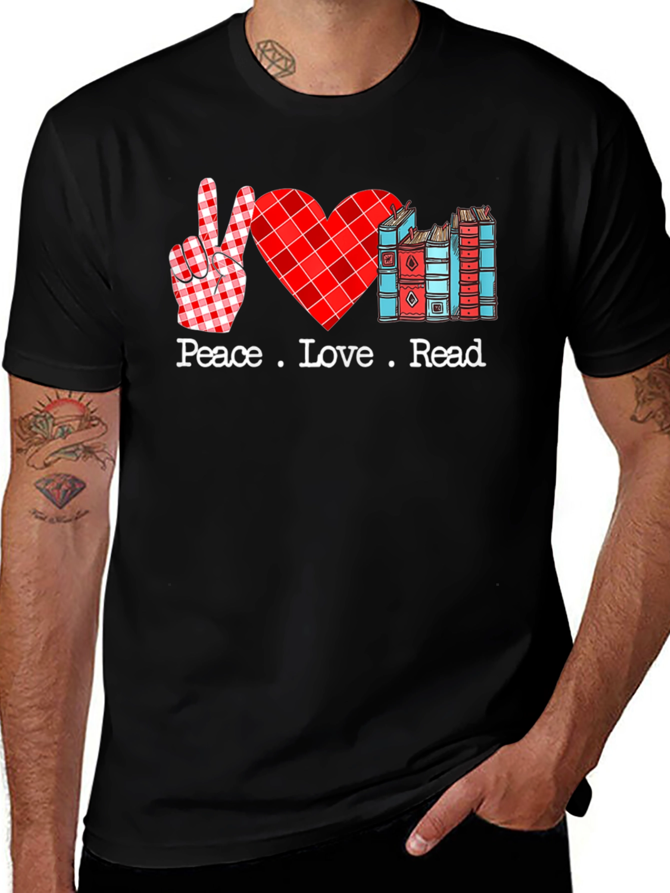 Peace Love Read T-Shirt, Book Lover Shirt