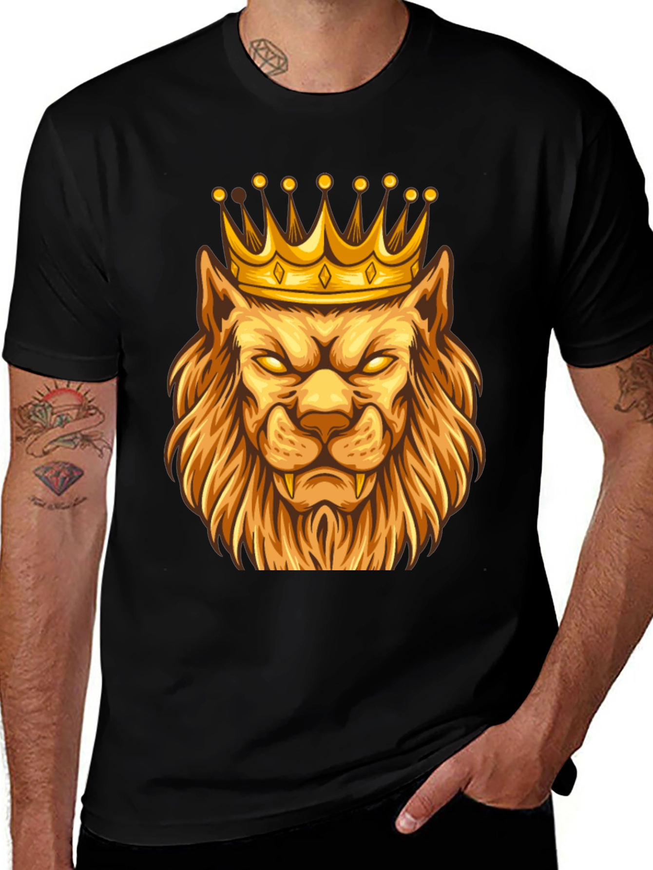 Variant 13 of Lion King Graphic Tee - Black Cotton T-Shirt