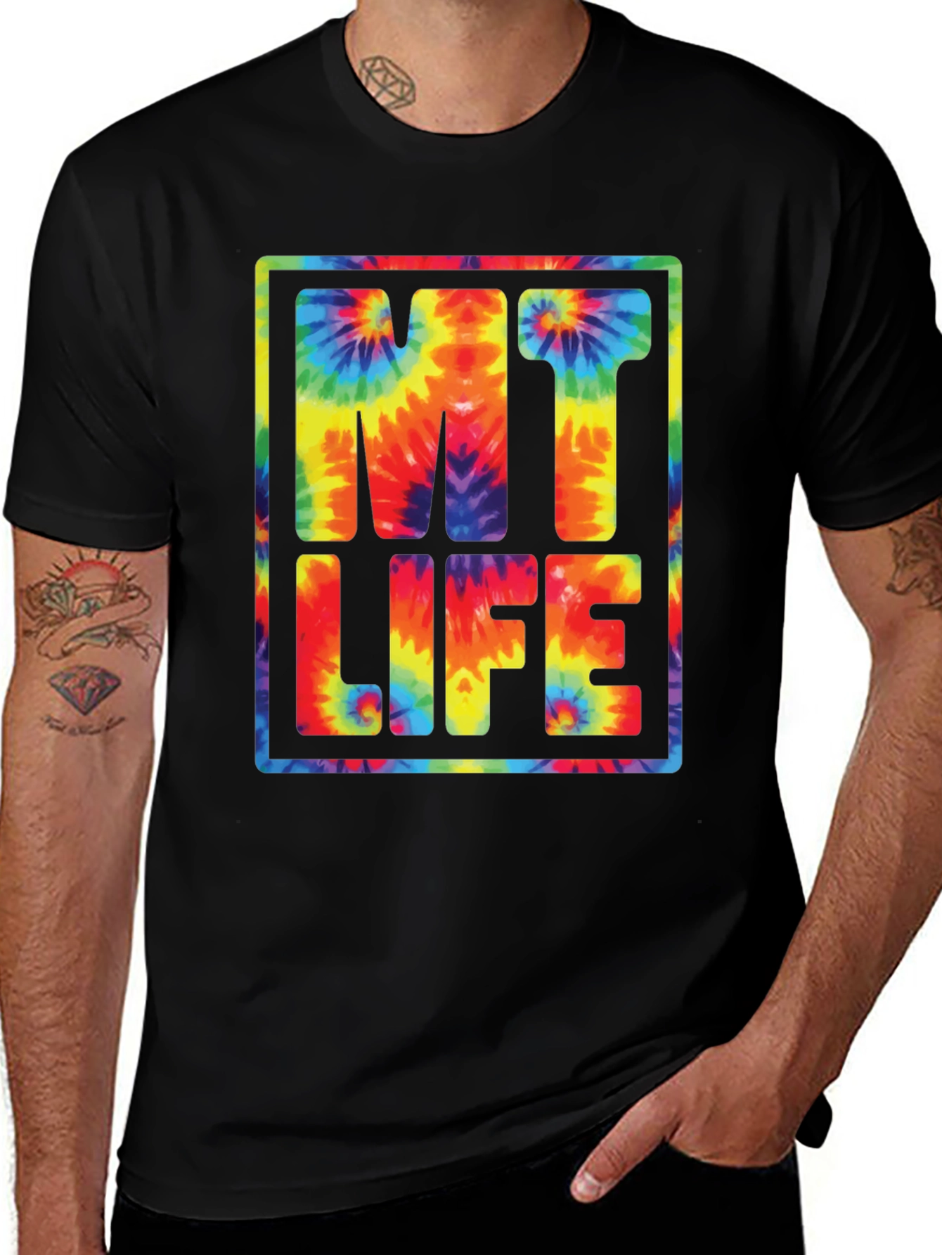 Variant 28 of MT Life Tie-Dye Graphic Tee - Unique Design!