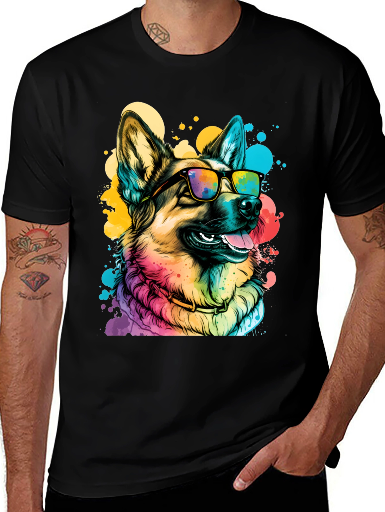 Variant 12 of Cool Dog T-Shirt: German Shepherd with Sunglasses