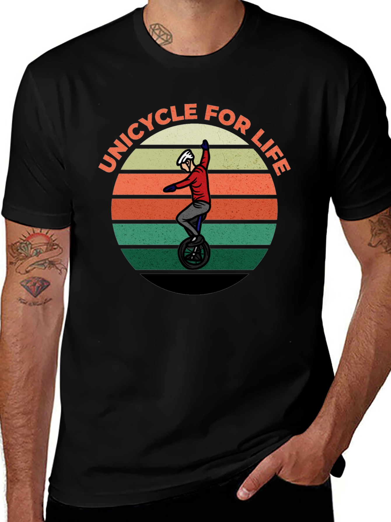 Variant 26 of Unicycle For Life Graphic Tee - Retro Style