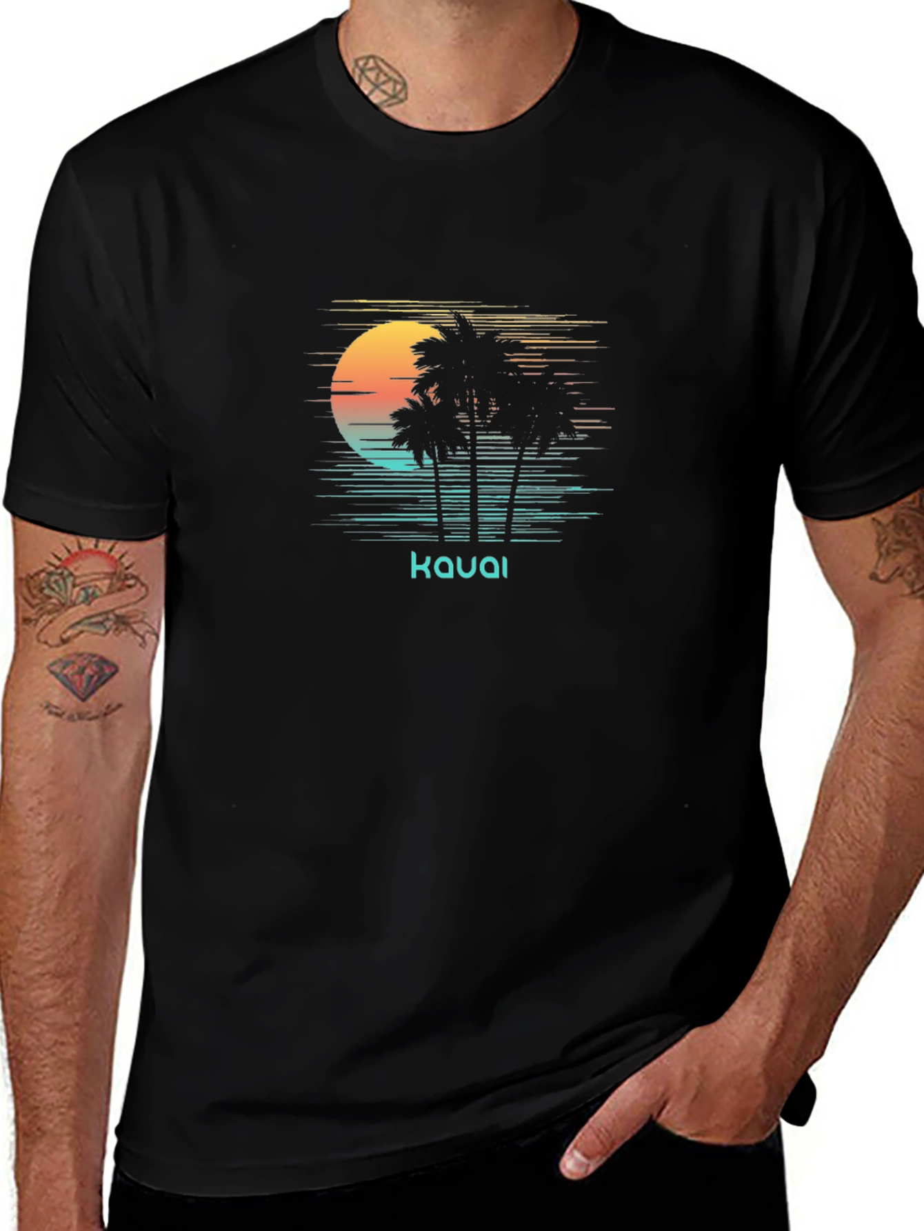 Variant 18 of Kauai Retro Palm Sunset Graphic T-Shirt