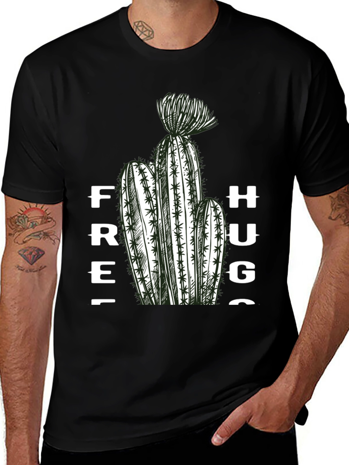 Variant 3 of Free Hugs Cactus Graphic Tee