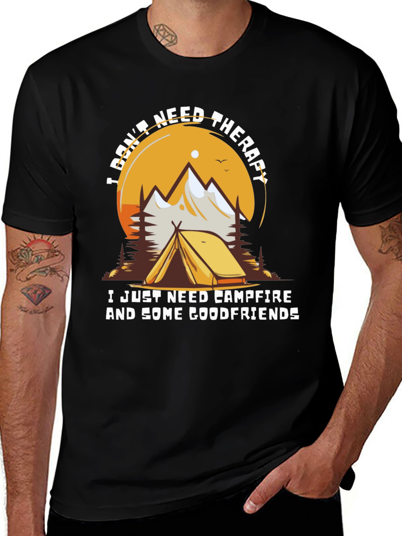 Variant 17 of Camping Therapy T-Shirt - Campfire & Friends
