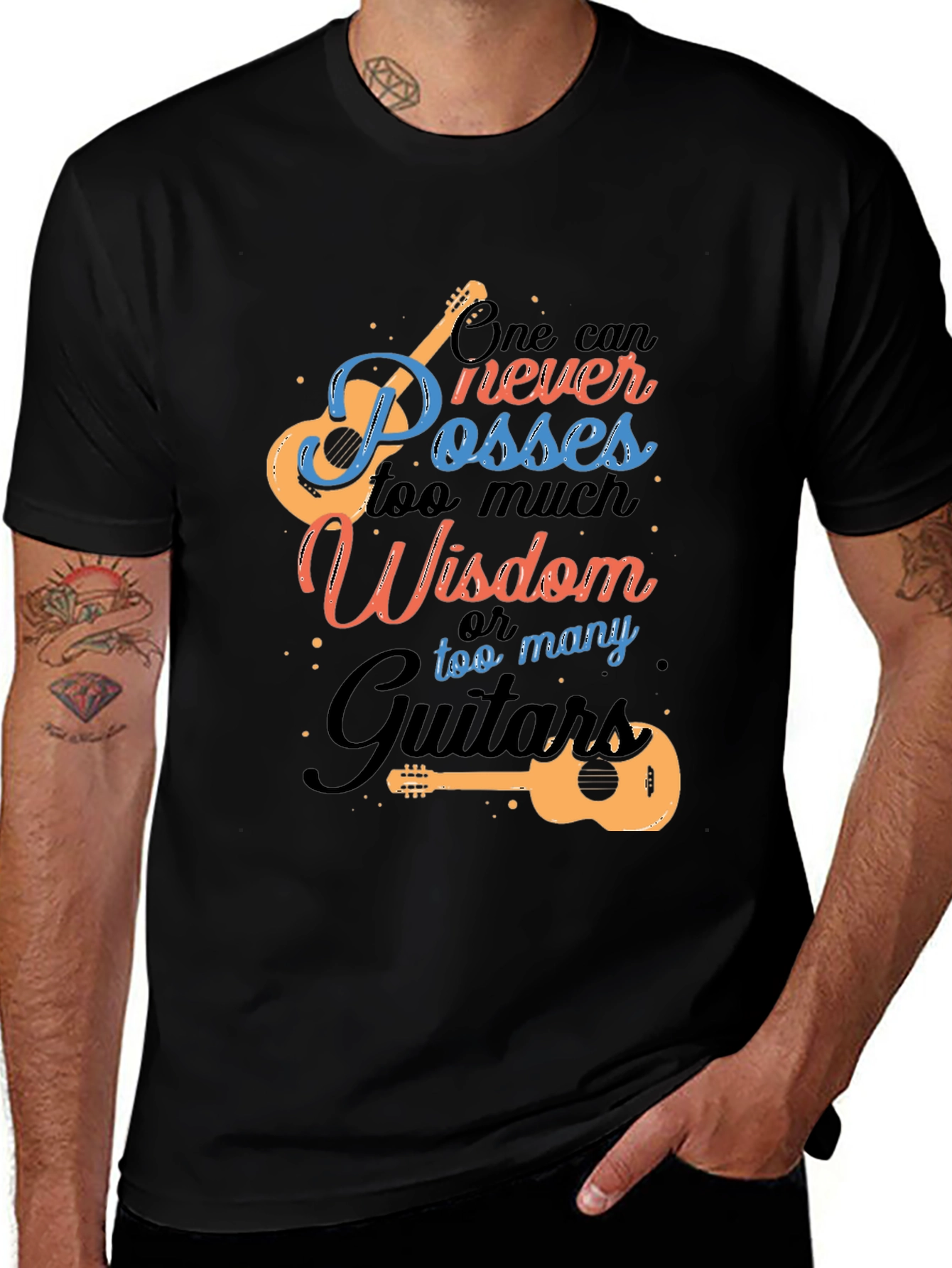 Variant 10 of Guitar Wisdom Graphic T-Shirt - Music Lover Tee