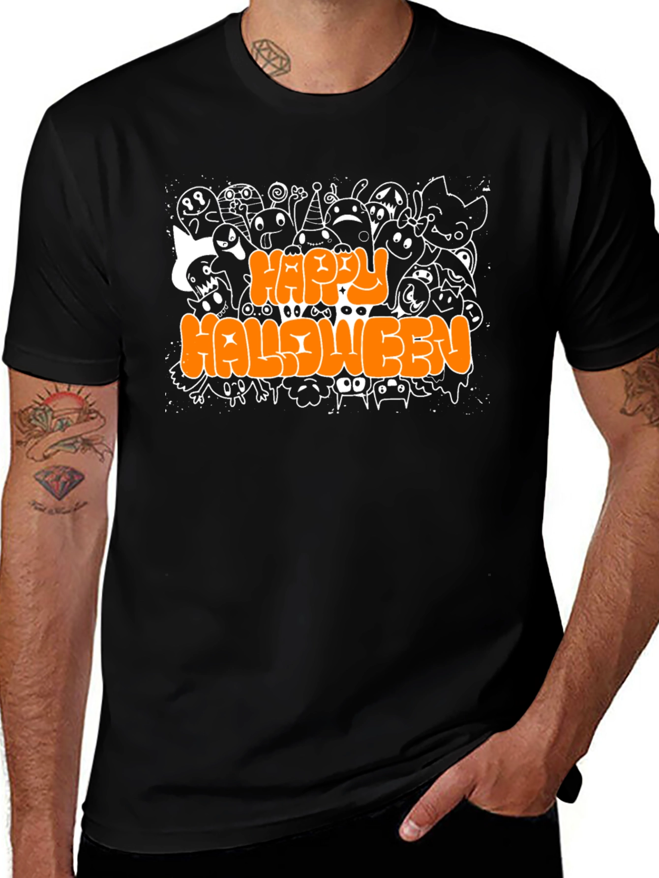 Happy Halloween Doodle T-Shirt - Spooky Season