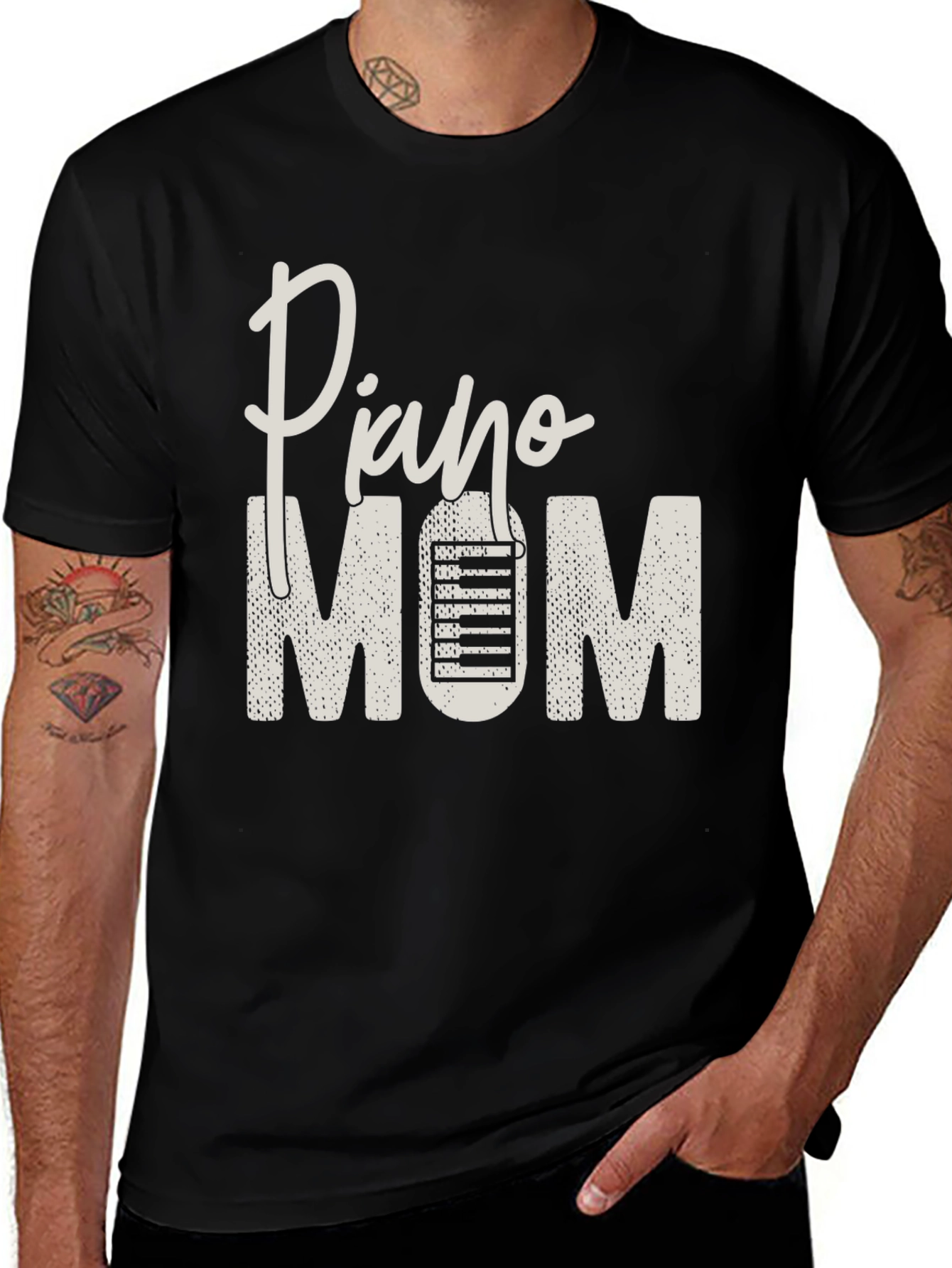 Variant 4 of Piano Mom Graphic Tee - Music Lover's Gift