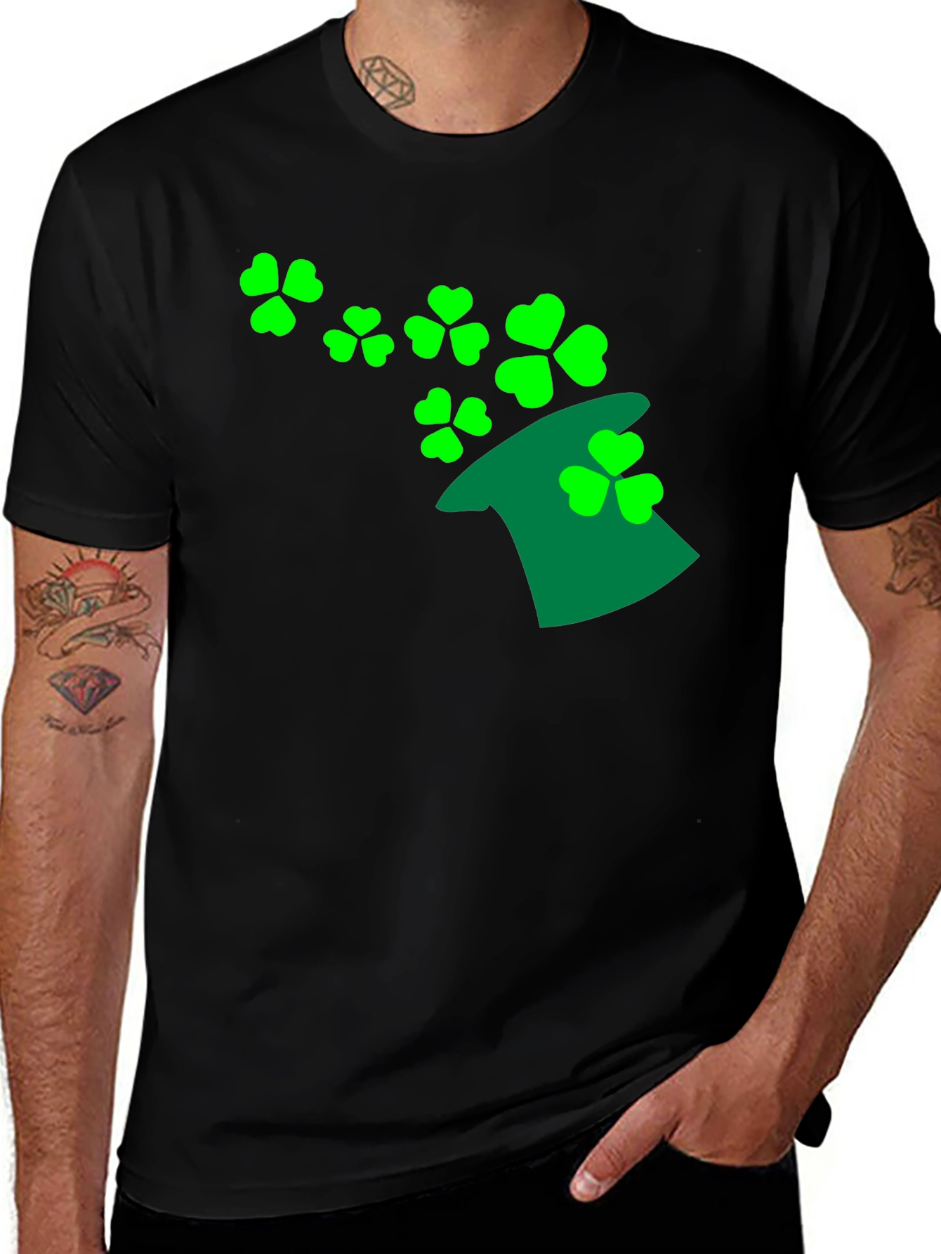 Variant 2 of Shamrock Hat T-Shirt