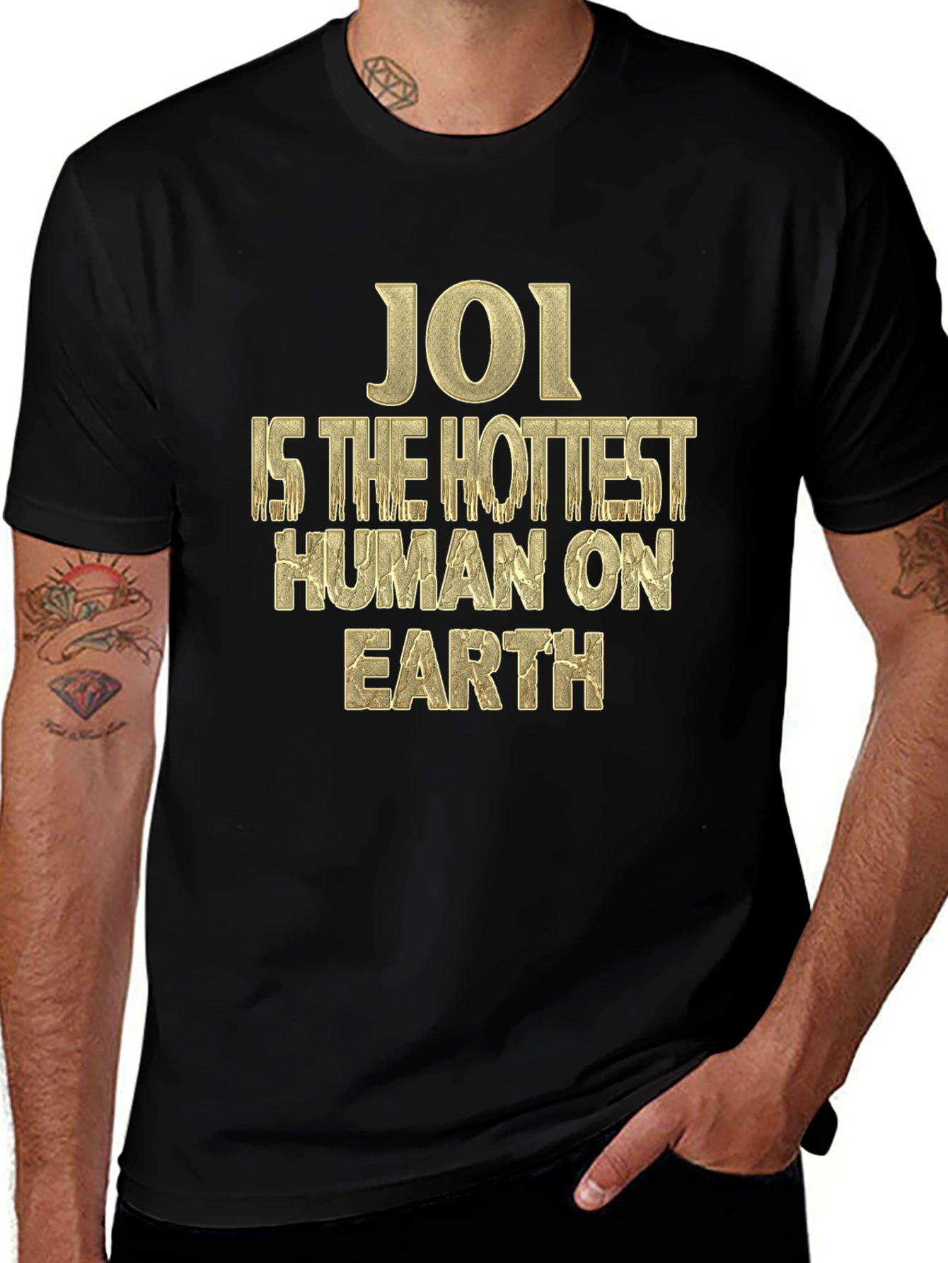 Variant 9 of JOI Hottest Human T-Shirt - Black, Funny Graphic Tee