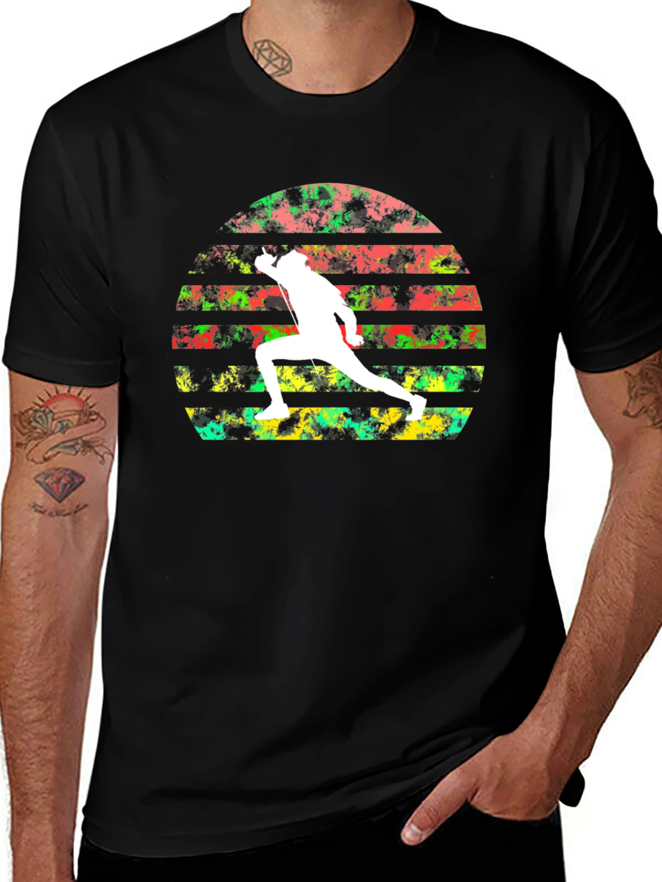 Variant 22 of Retro Fencing Sunset T-Shirt