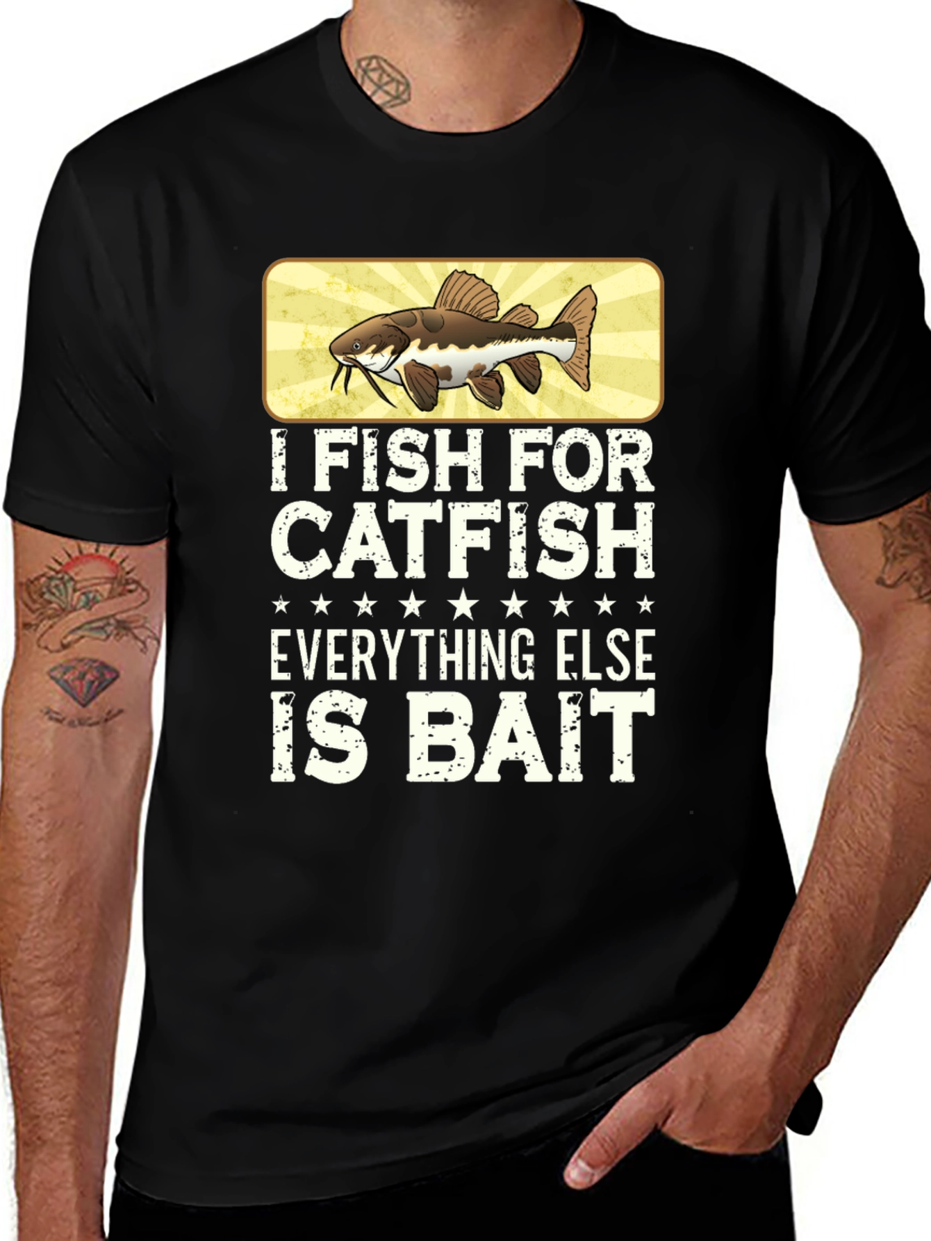 Variant 4 of I Fish for Catfish Funny Fishing T-Shirt