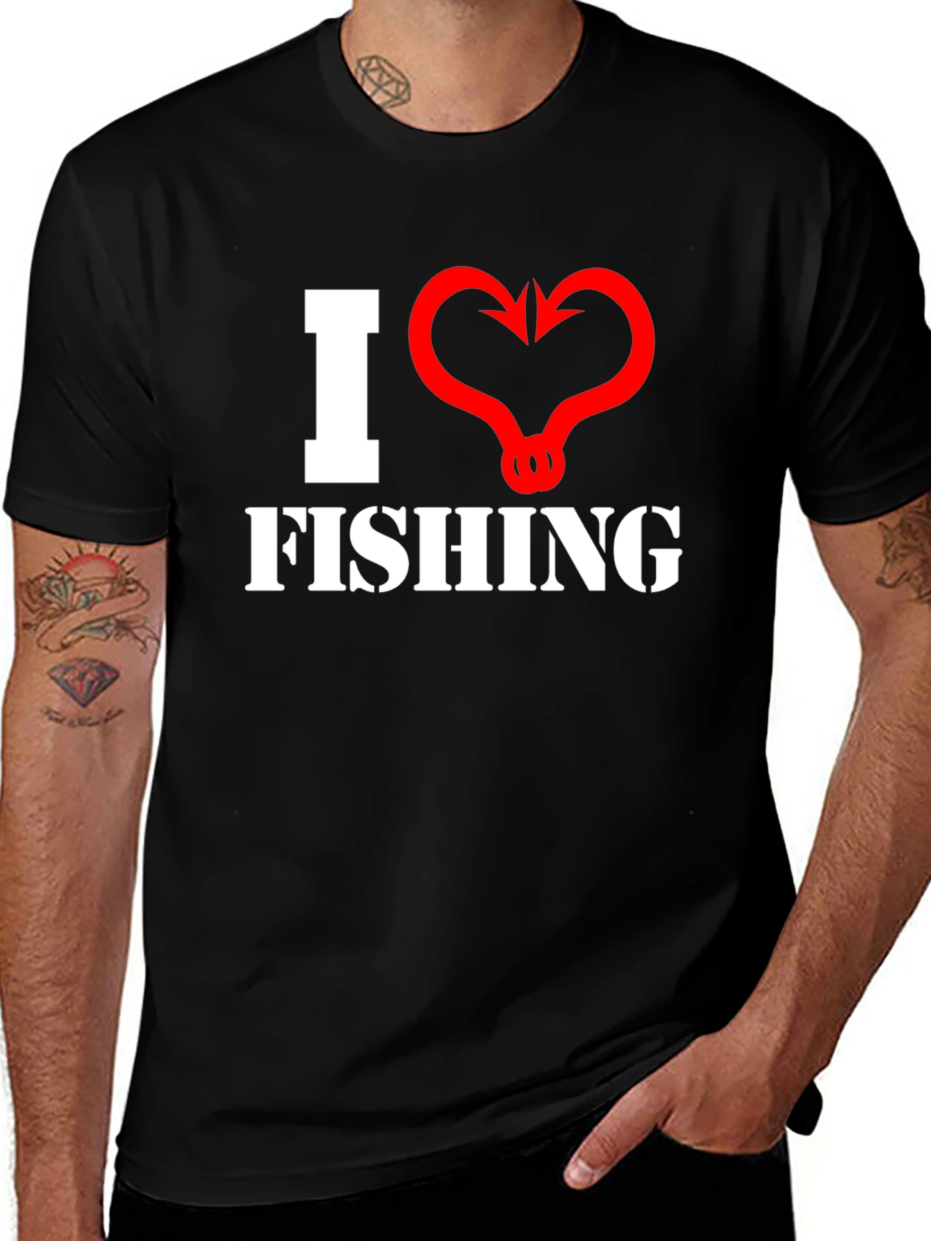 Variant 18 of I Heart Fishing Graphic T-Shirt - Angler Tee
