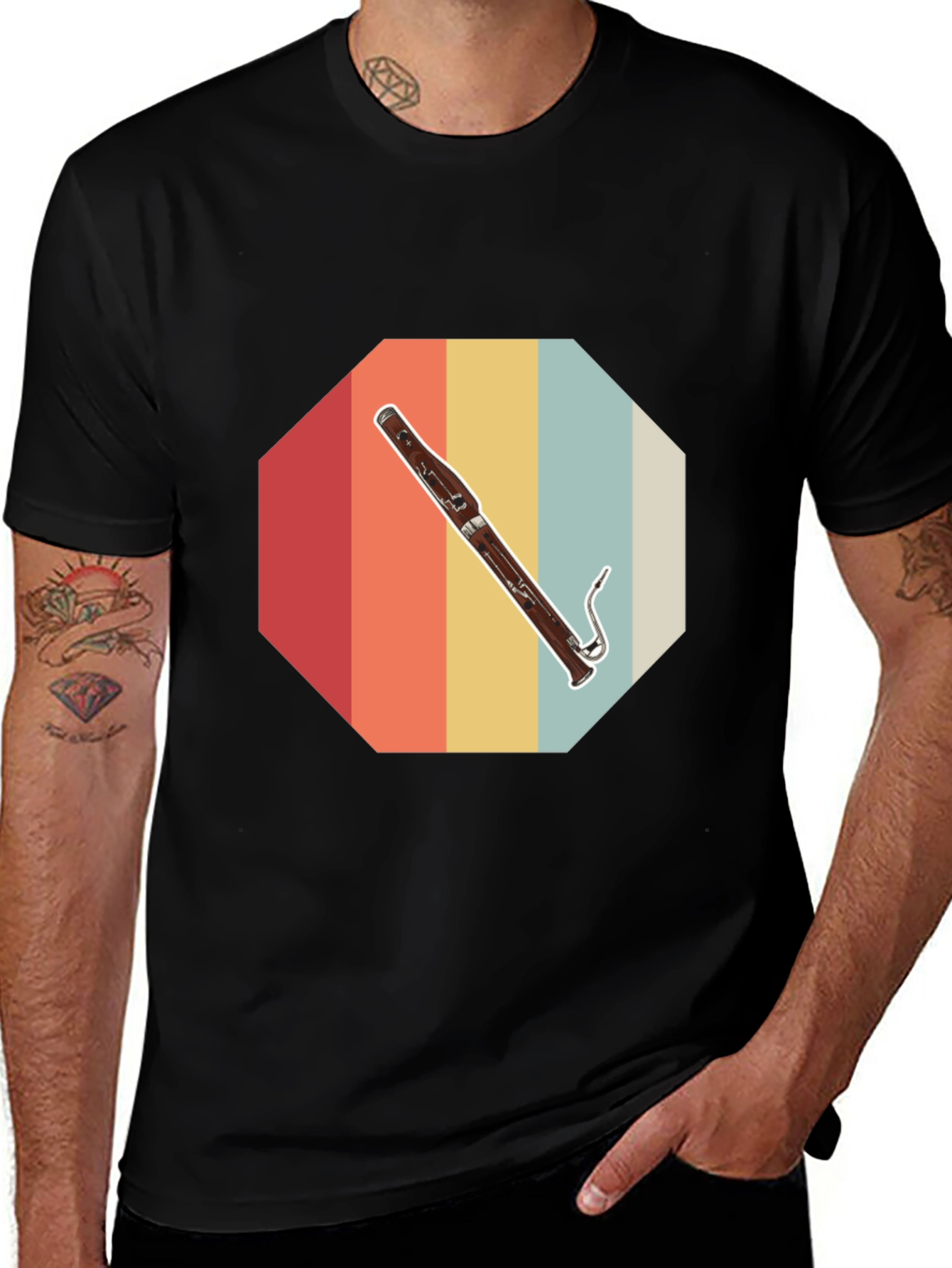 Variant 24 of Bassoon Retro Octagon T-Shirt
