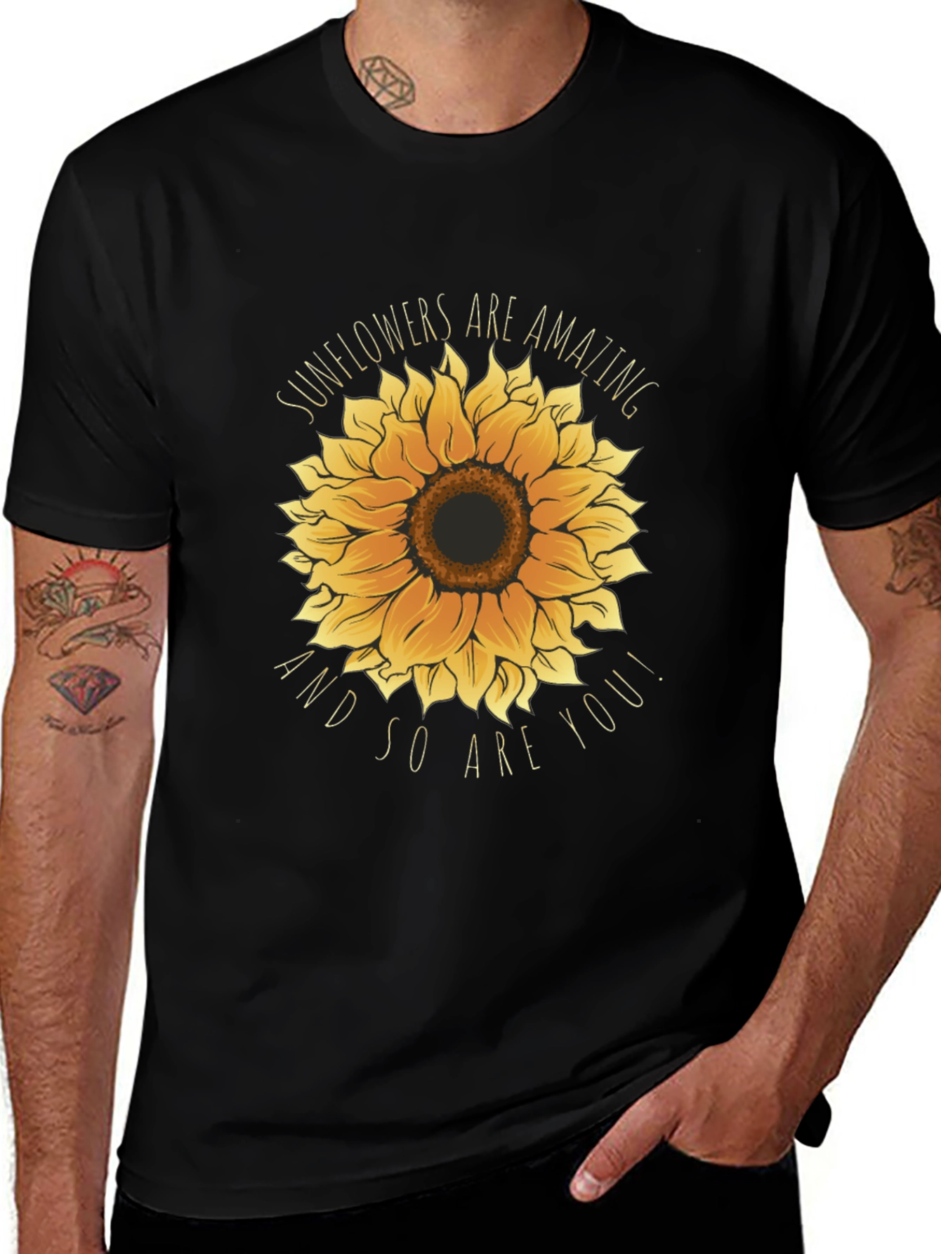 Variant 4 of Sunflower Graphic T-Shirt - 'Sunflowers are Amazing'