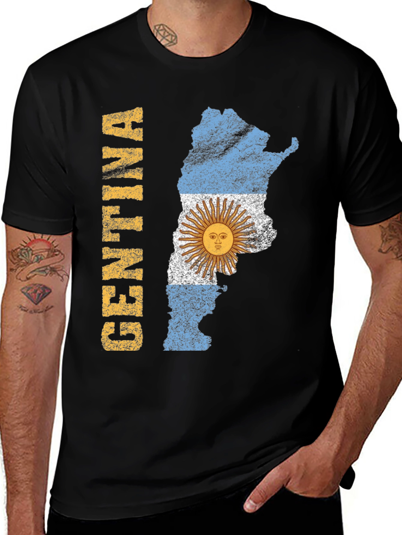 Argentina Flag Map Graphic T-Shirt