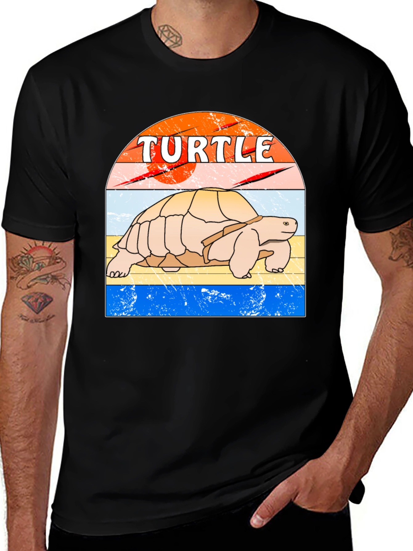 Variant 16 of Retro Turtle Graphic Tee -  Vintage Design