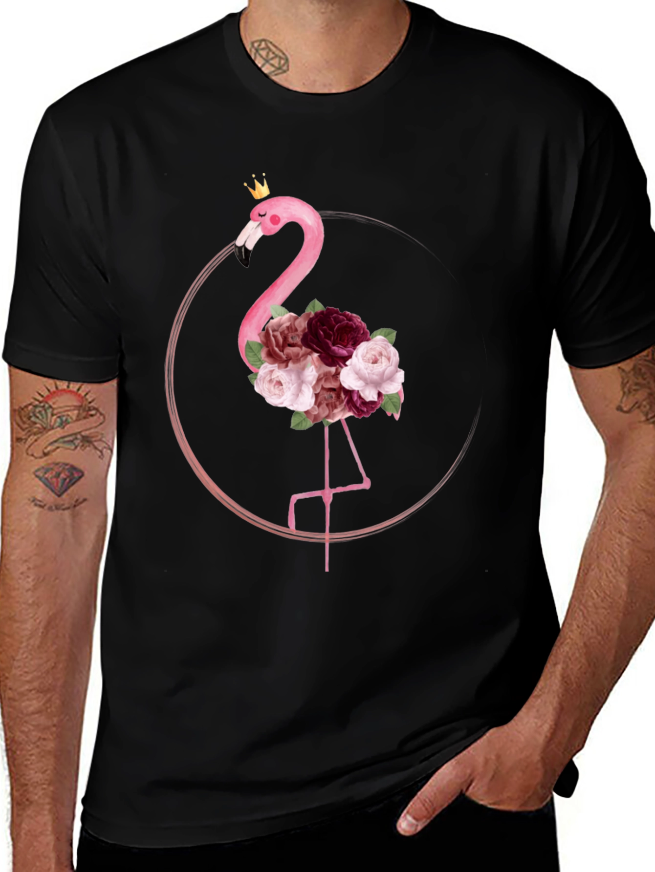 Variant 29 of Floral Flamingo Graphic Tee