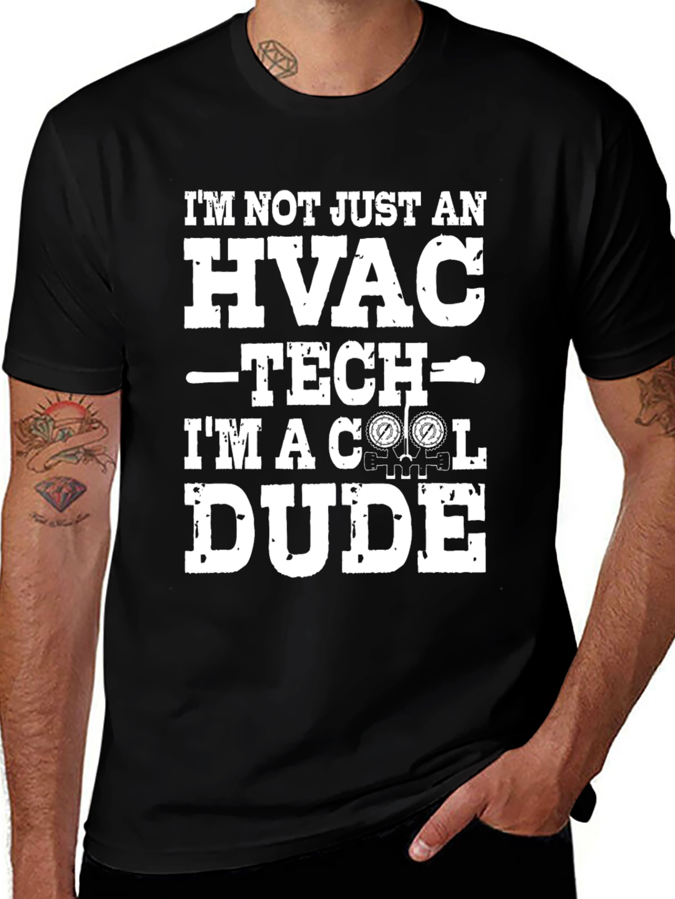 HVAC Tech Cool Dude Graphic Tee - Black
