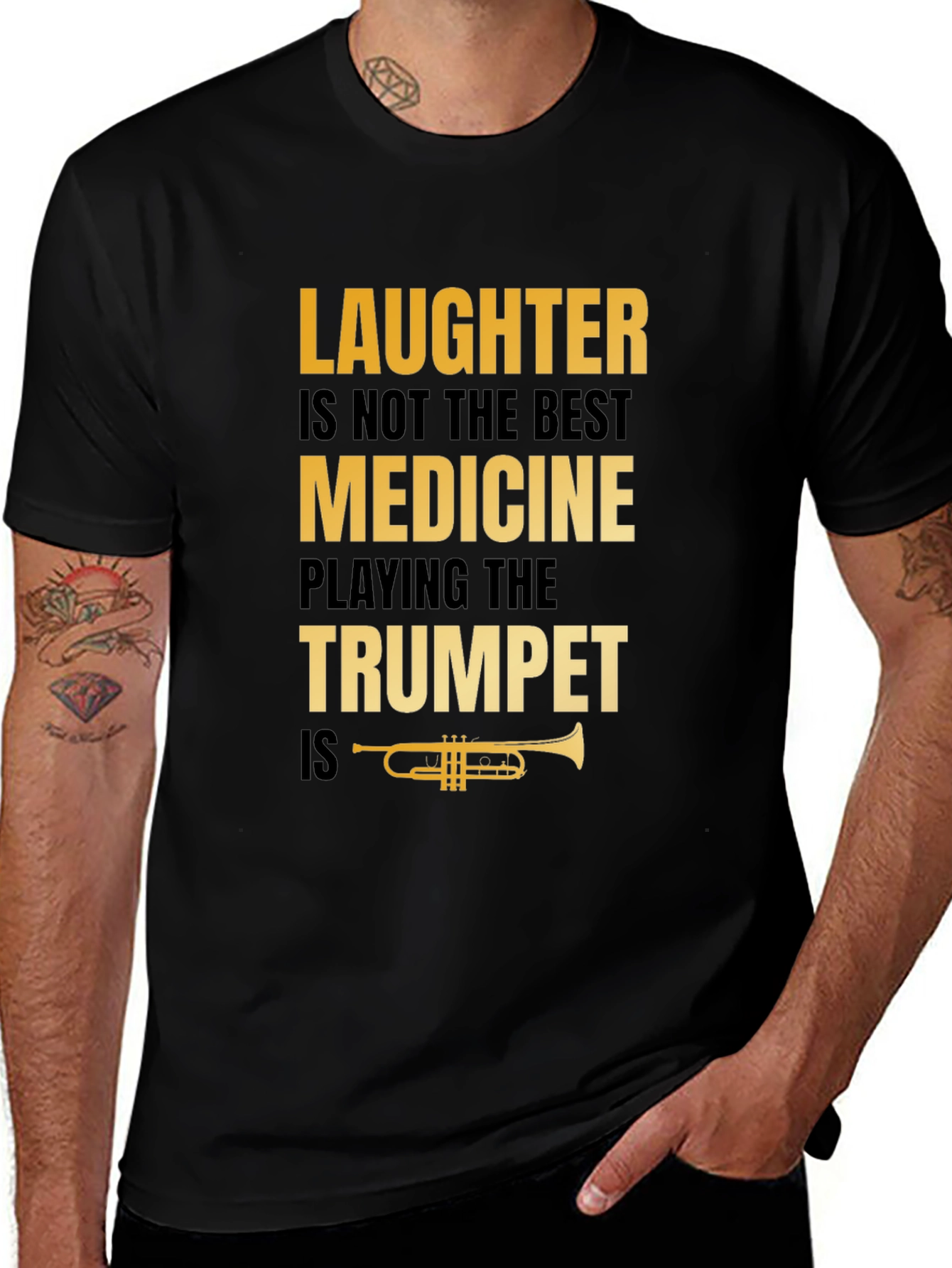 Variant 14 of Laughter Not Best Medicine Trumpet Player T-Shirt