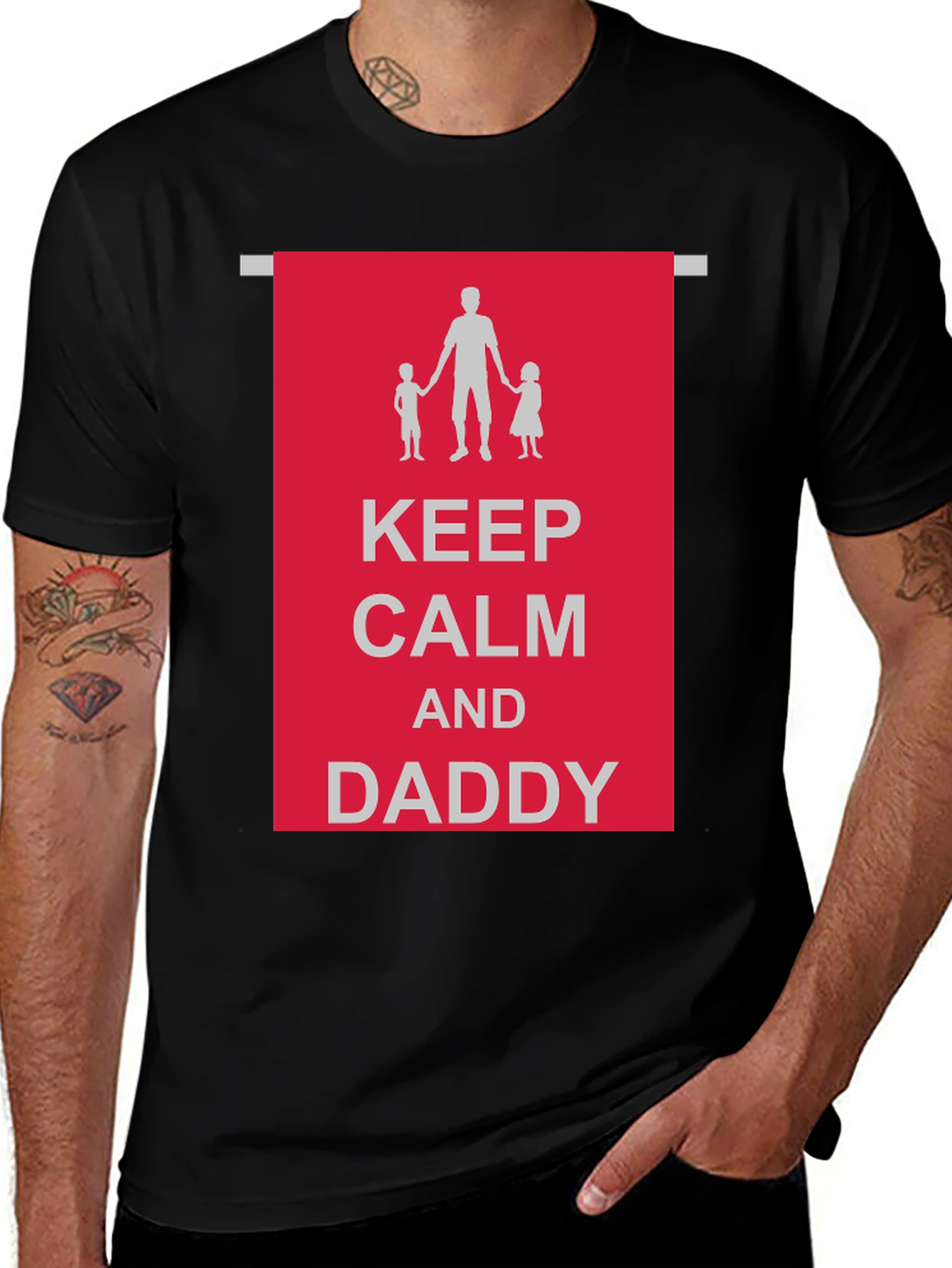 Variant 8 of Keep Calm and Daddy Black T-Shirt