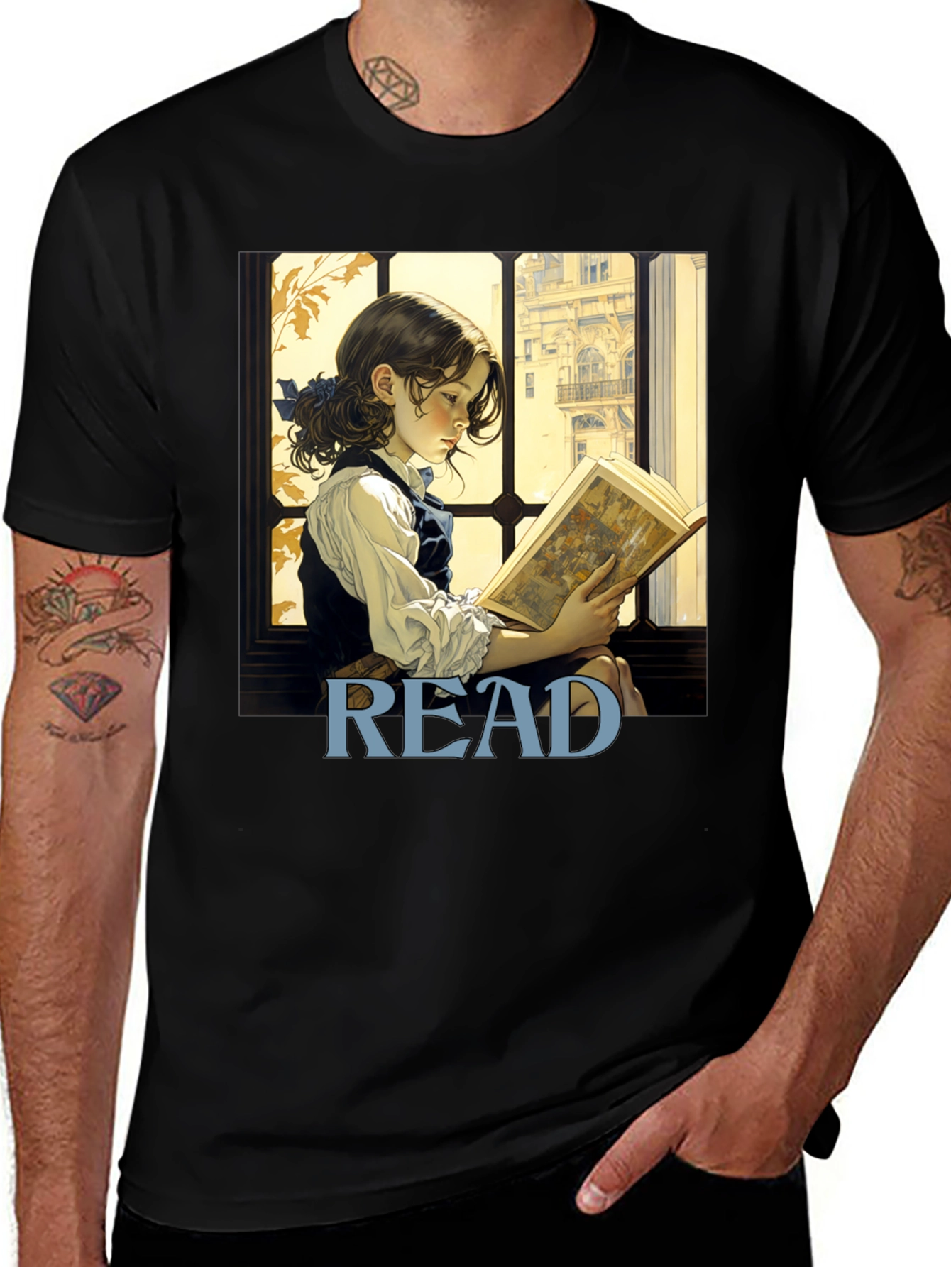 Variant 27 of Read Bookworm T-Shirt: Artistic Literary Tee