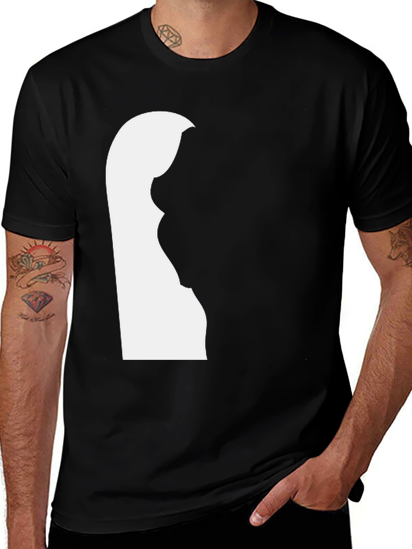 Black Silhouette Graphic T-Shirt main image
