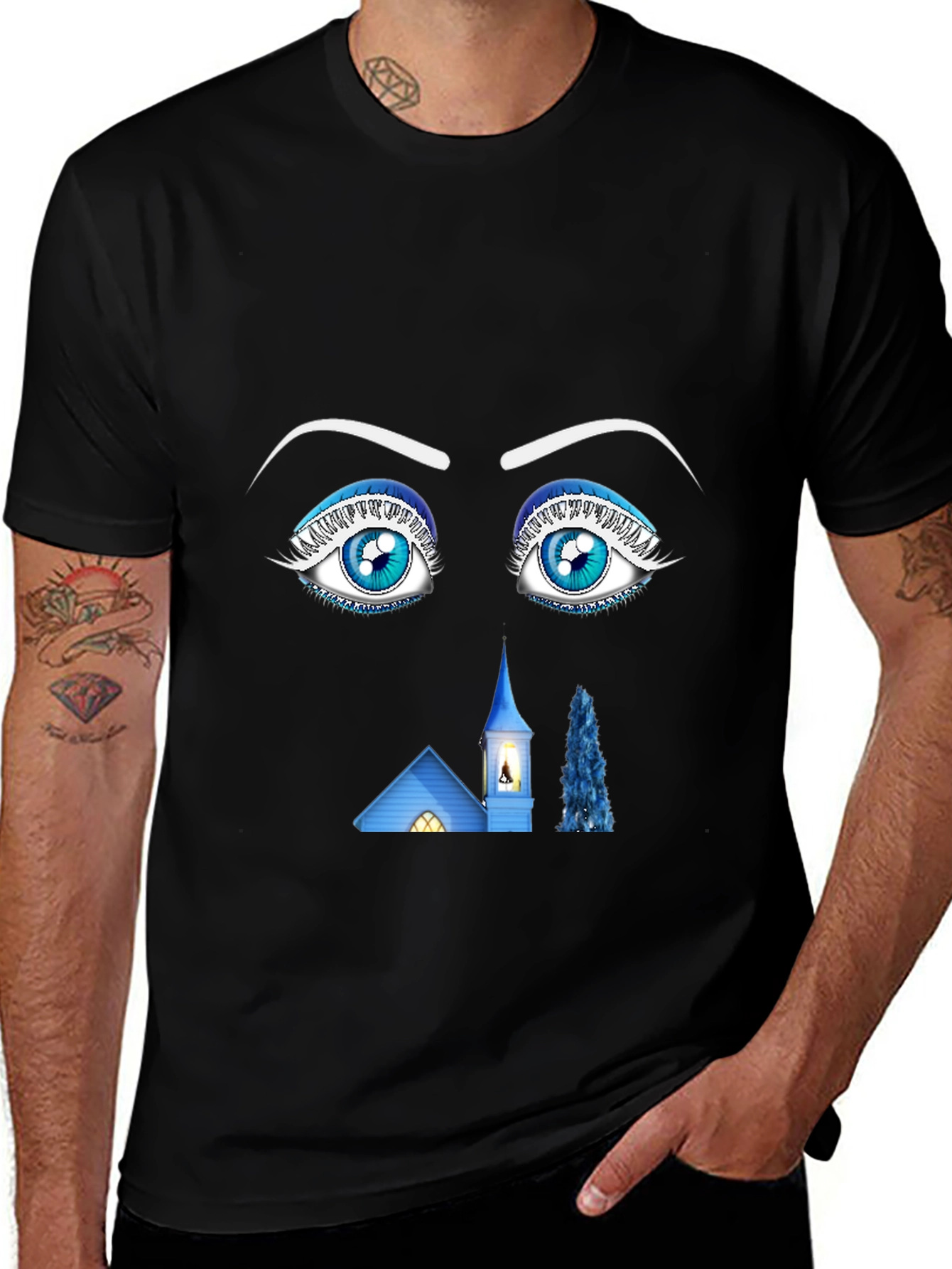 Variant 18 of Eyes and Church Graphic Tee