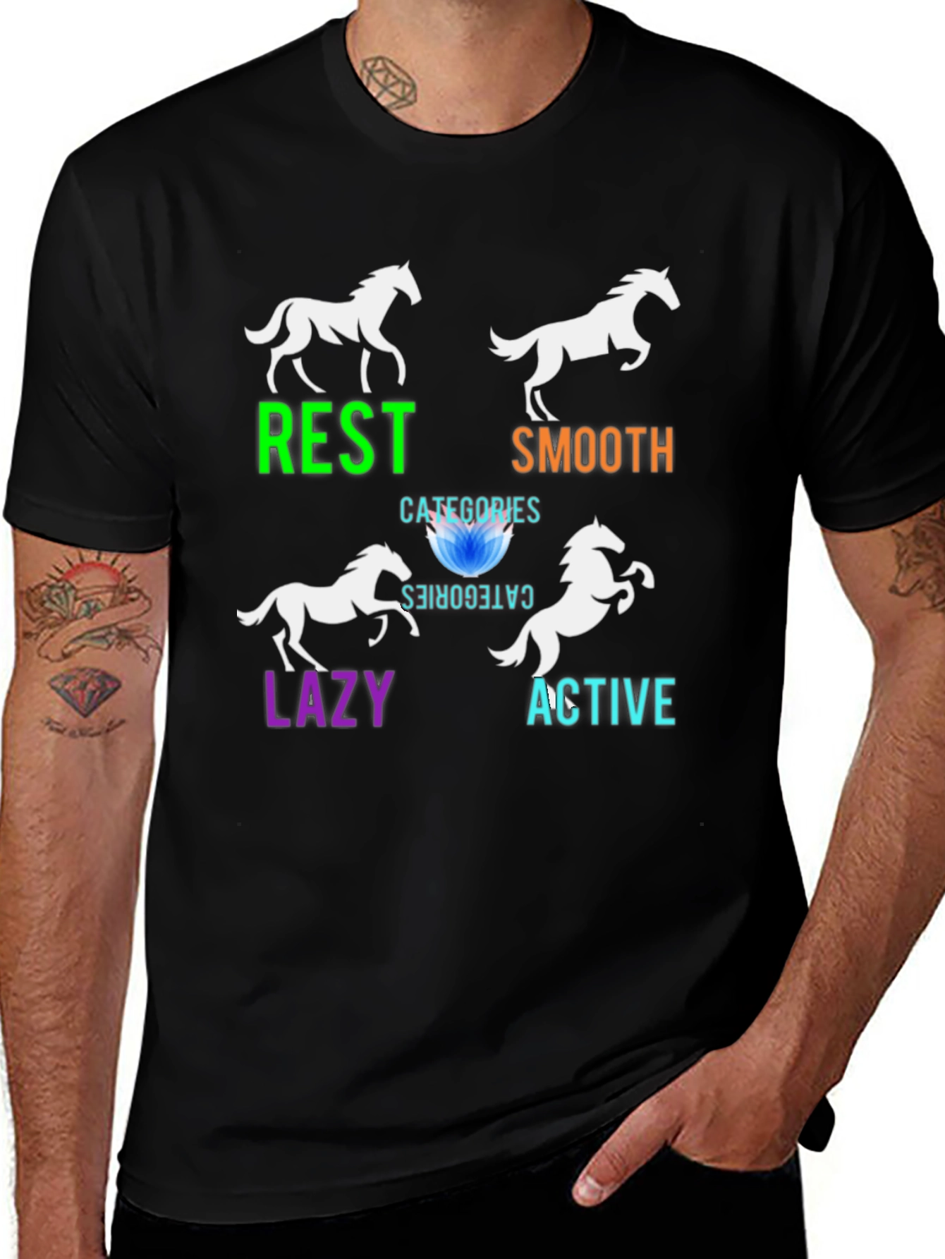 Variant 15 of Horse Categories Graphic Print Men's T-Shirt