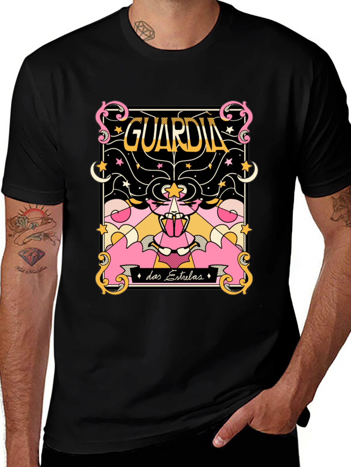 Variant 10 of Guarda Das Estrelas Graphic Tee - Black