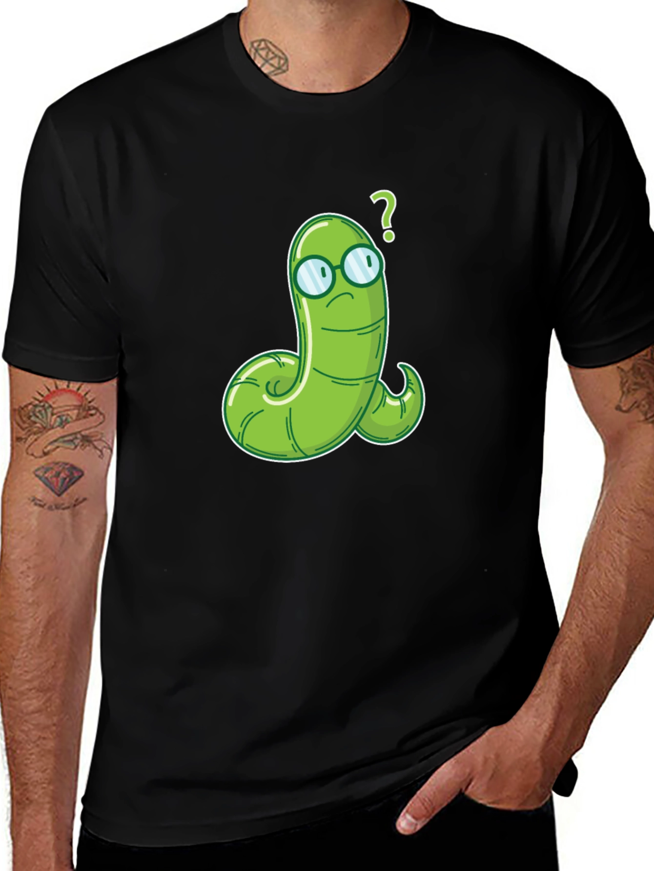 Variant 14 of Worm with Glasses Graphic Tee - Funny Cartoon T-Shirt