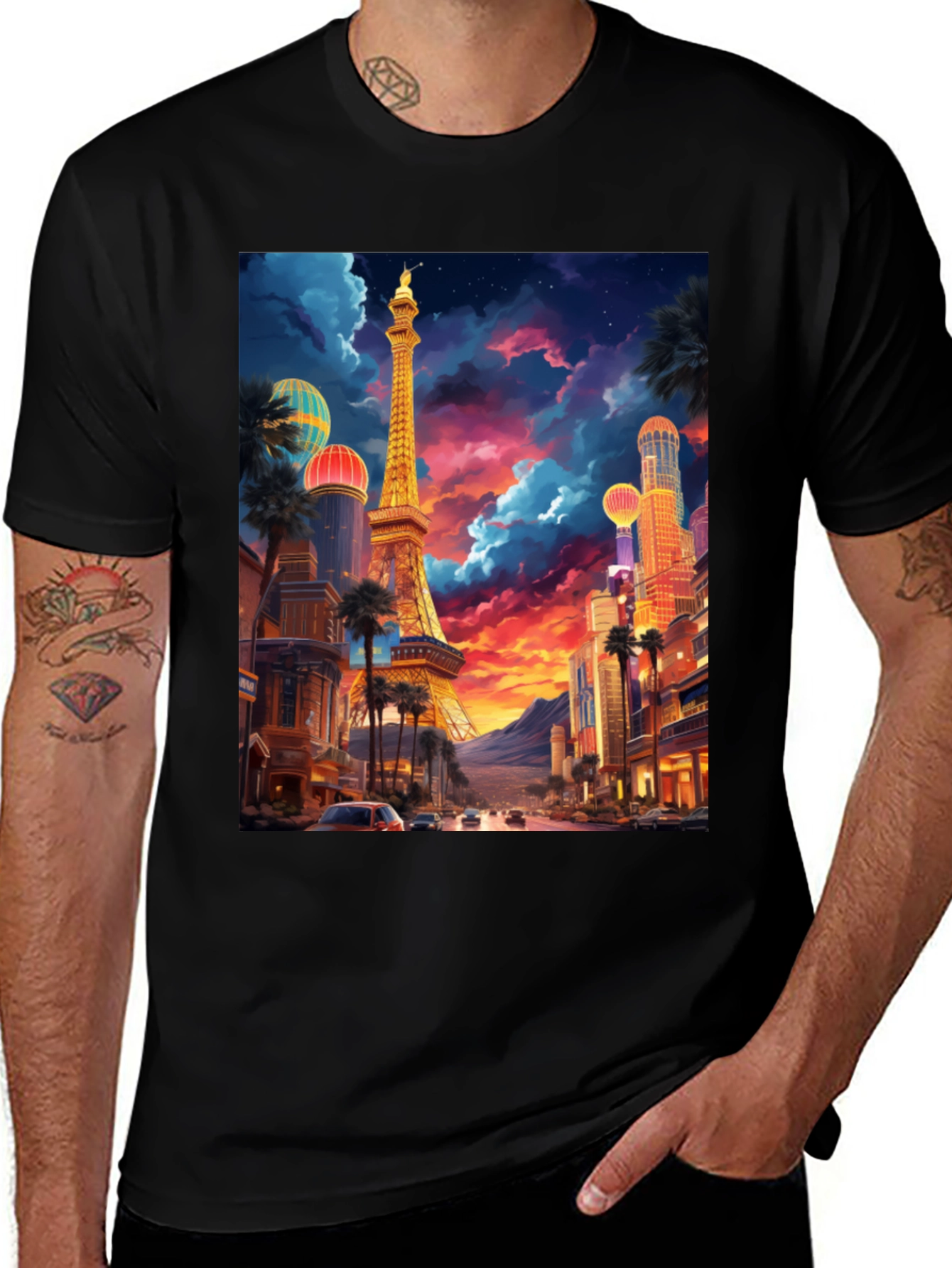Variant 21 of Las Vegas Eiffel Tower T-Shirt