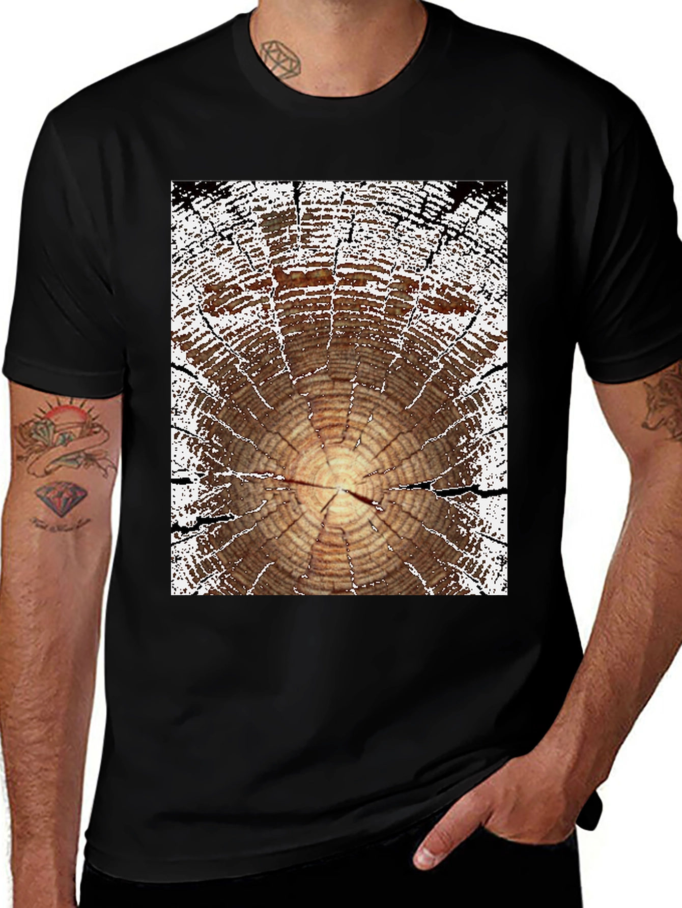 Tree Ring Graphic Tee - Nature Lover's Shirt